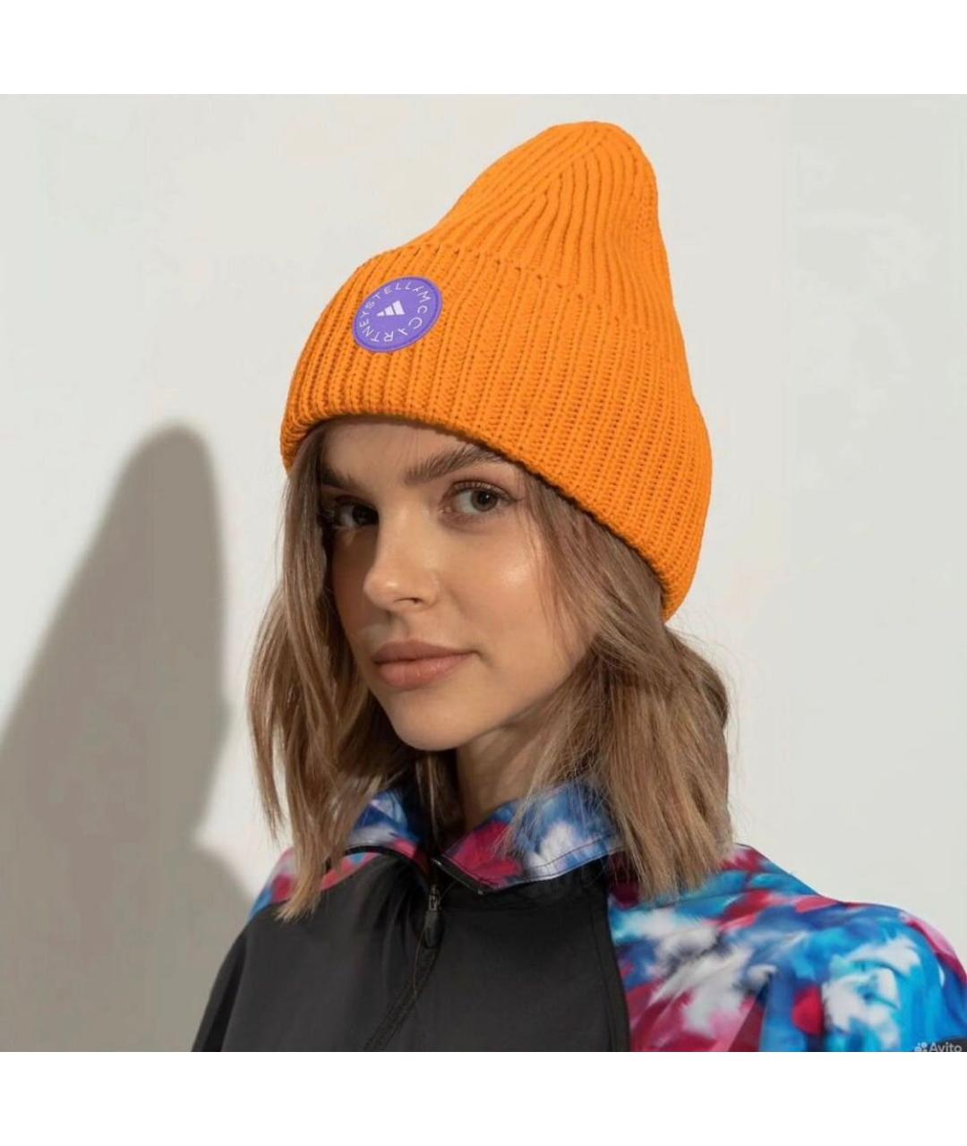 ADIDAS BY STELLA MCCARTNEY Оранжевая хлопковая шапка, фото 2