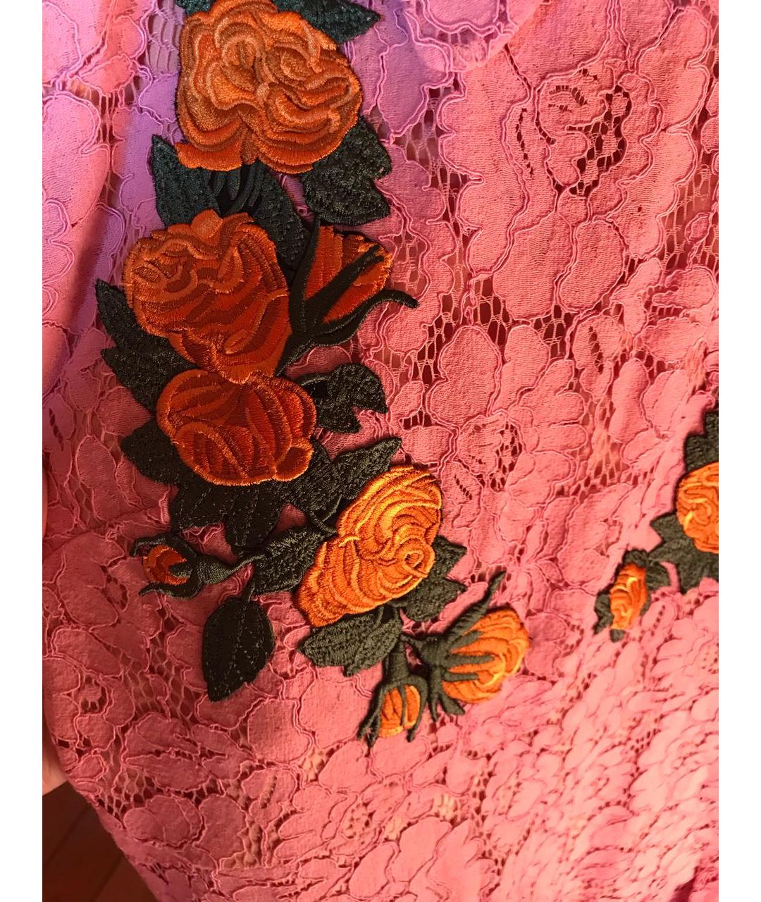 GUCCI Розовое кружевное повседневное платье, фото 3