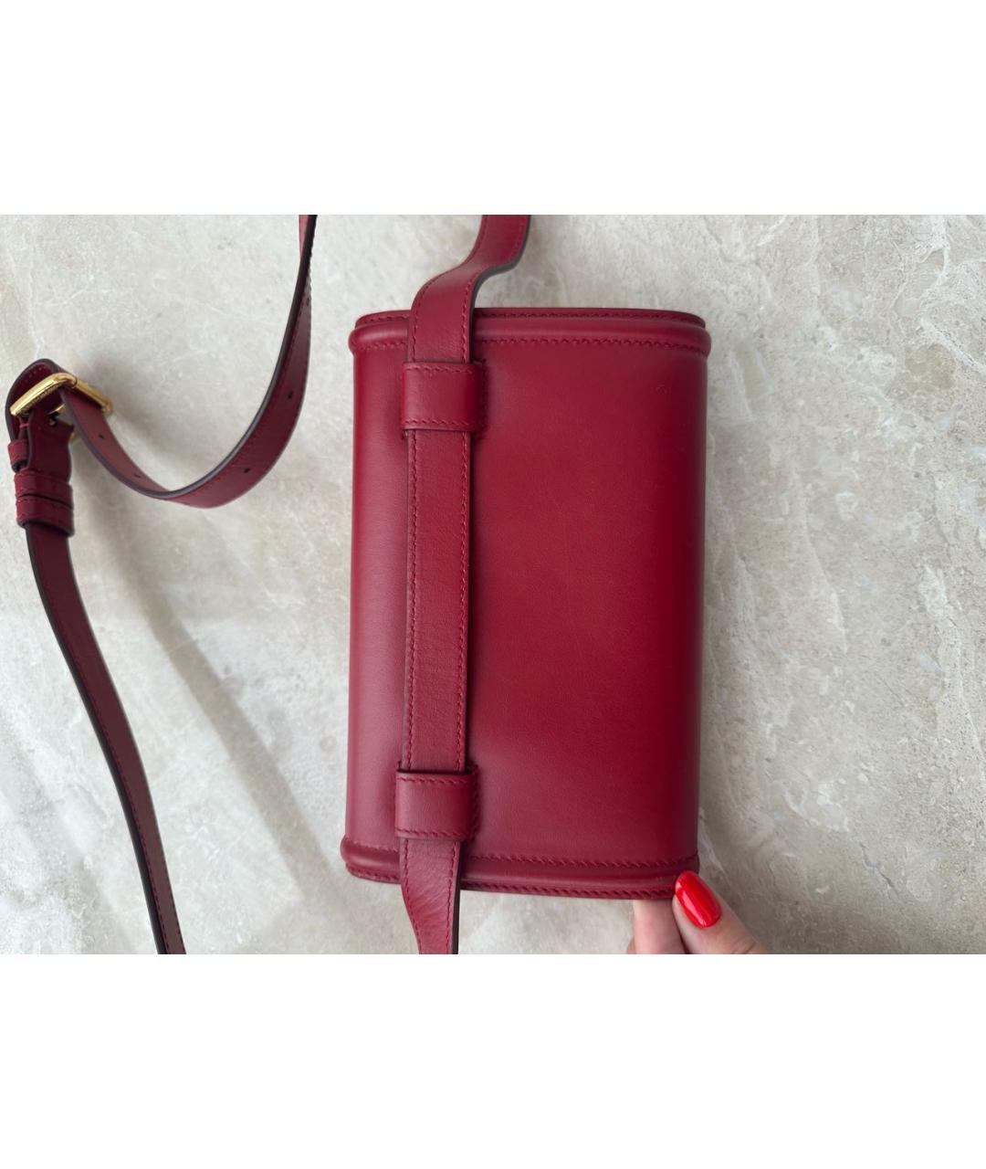 DOLCE&GABBANA Бордовая кожаная поясная сумка, фото 2