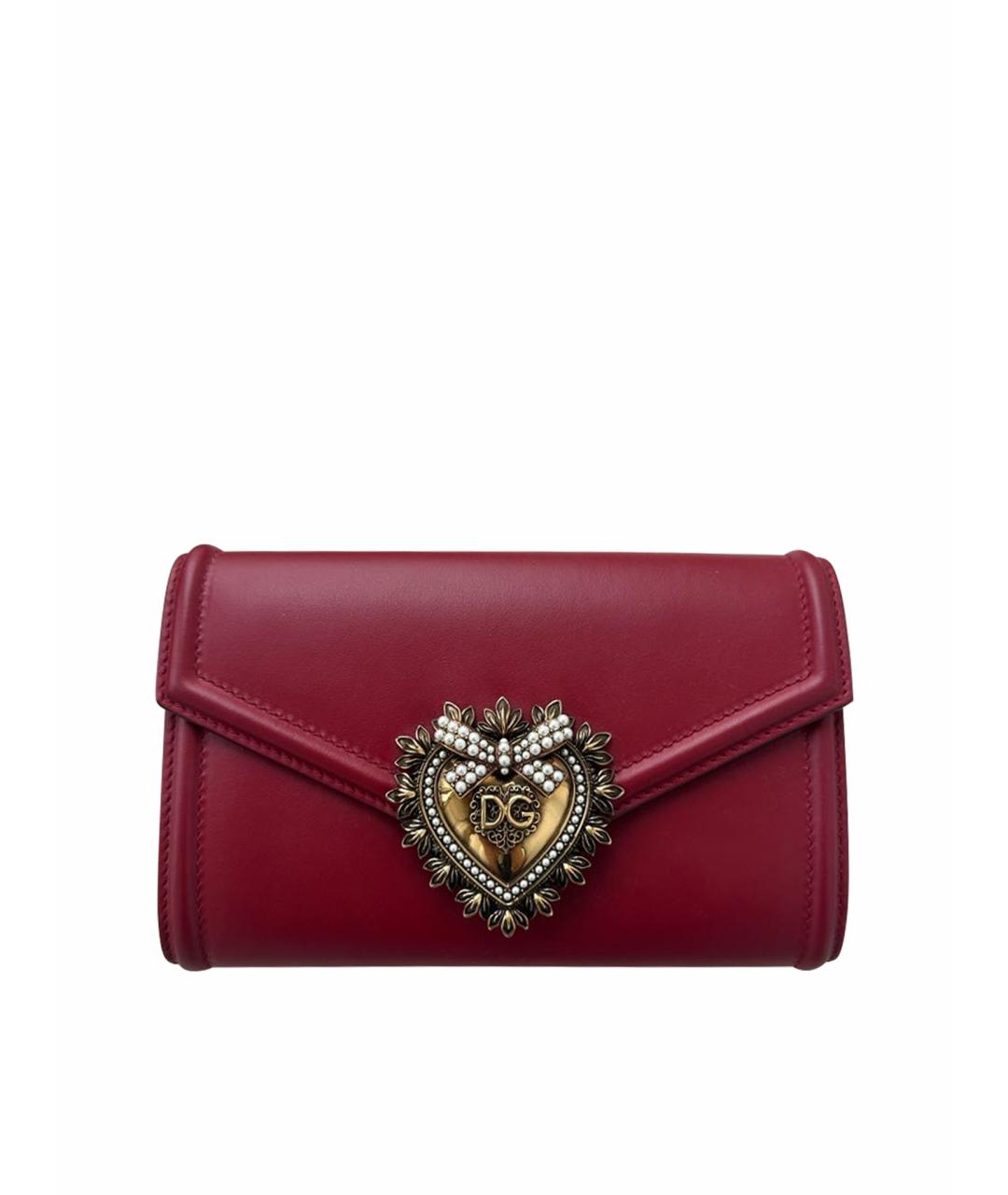 DOLCE&GABBANA Бордовая кожаная поясная сумка, фото 1