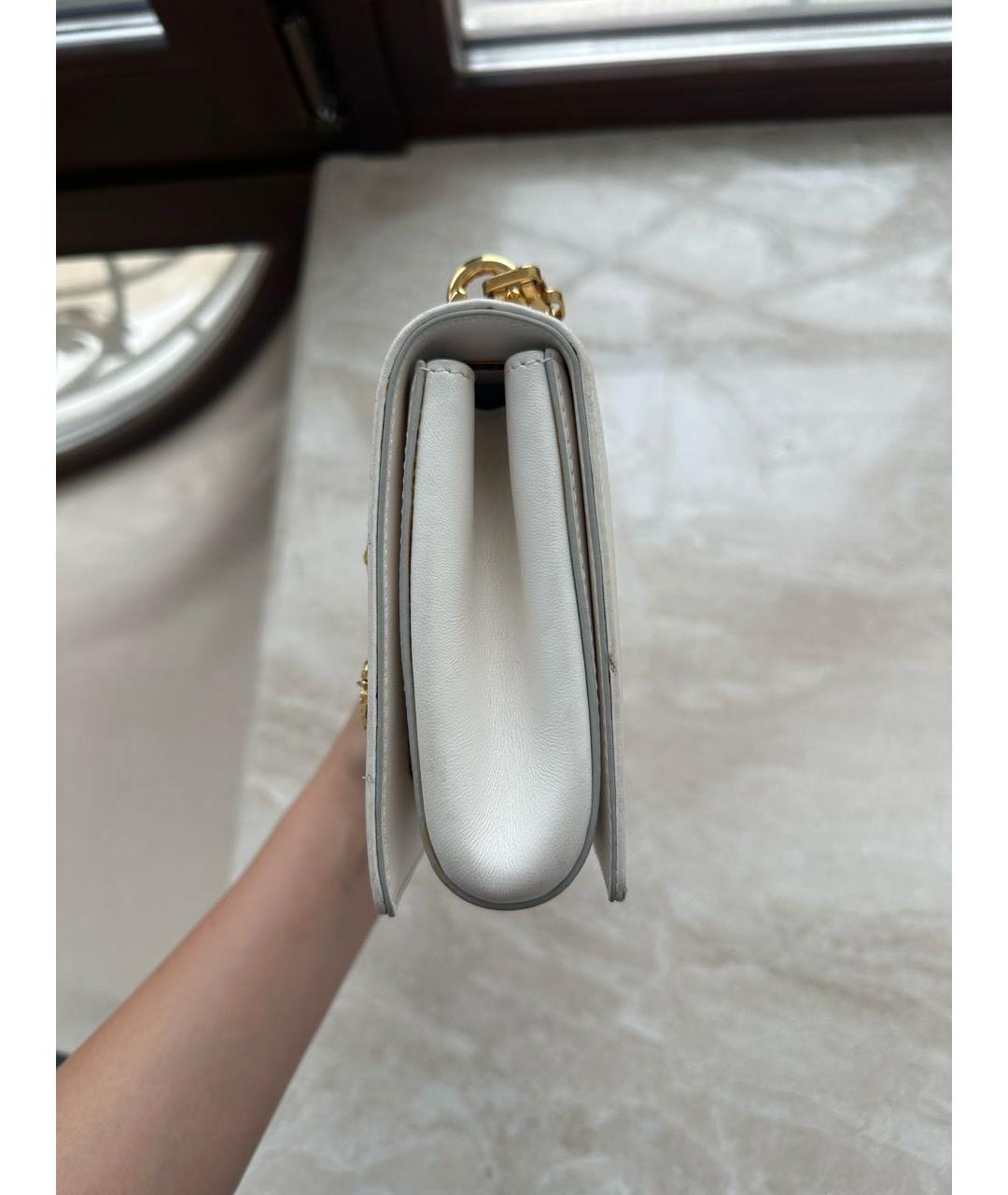 DOLCE&GABBANA Белая кожаная сумка через плечо, фото 2