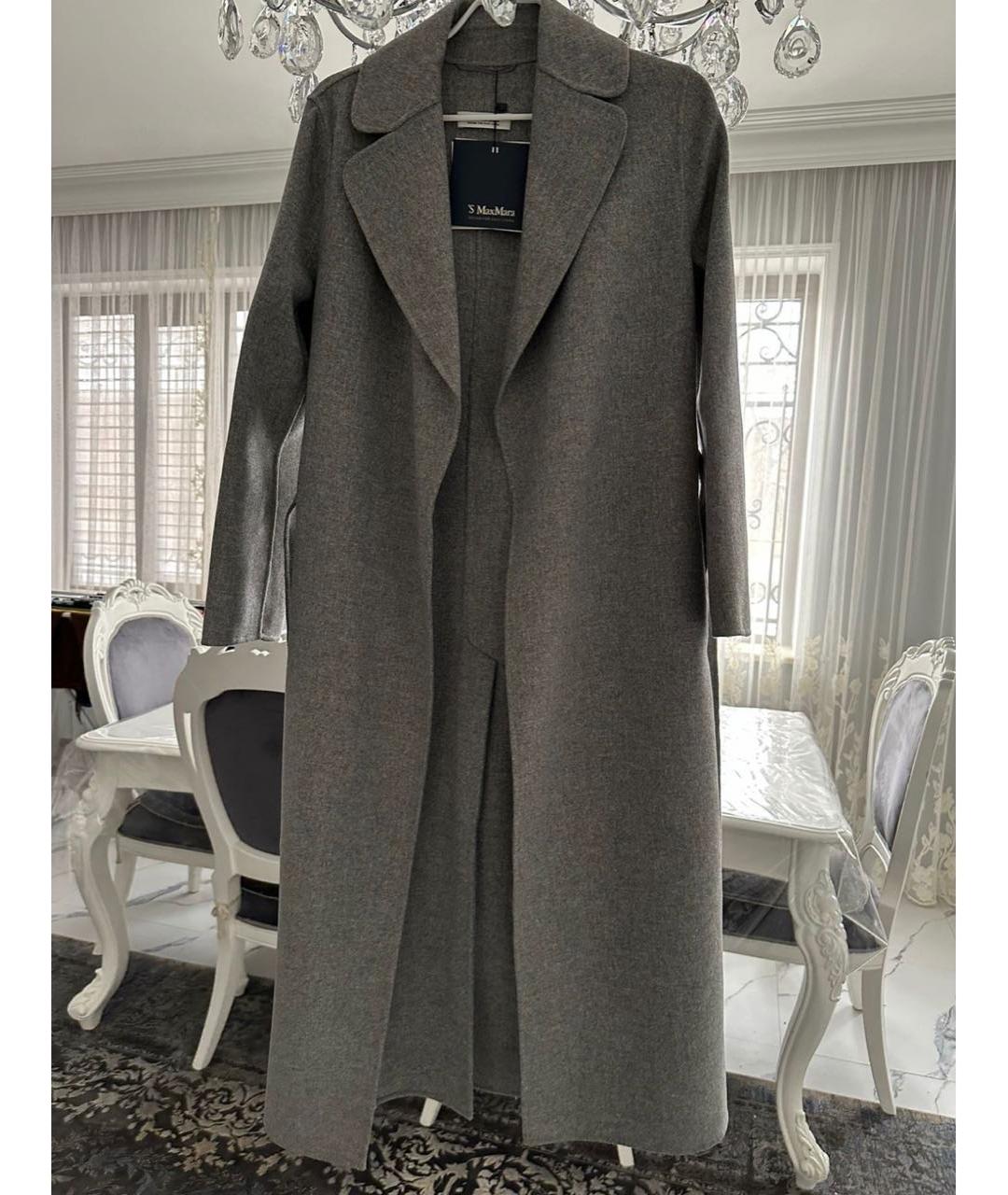 'S MAX MARA Серое шерстяное пальто, фото 5