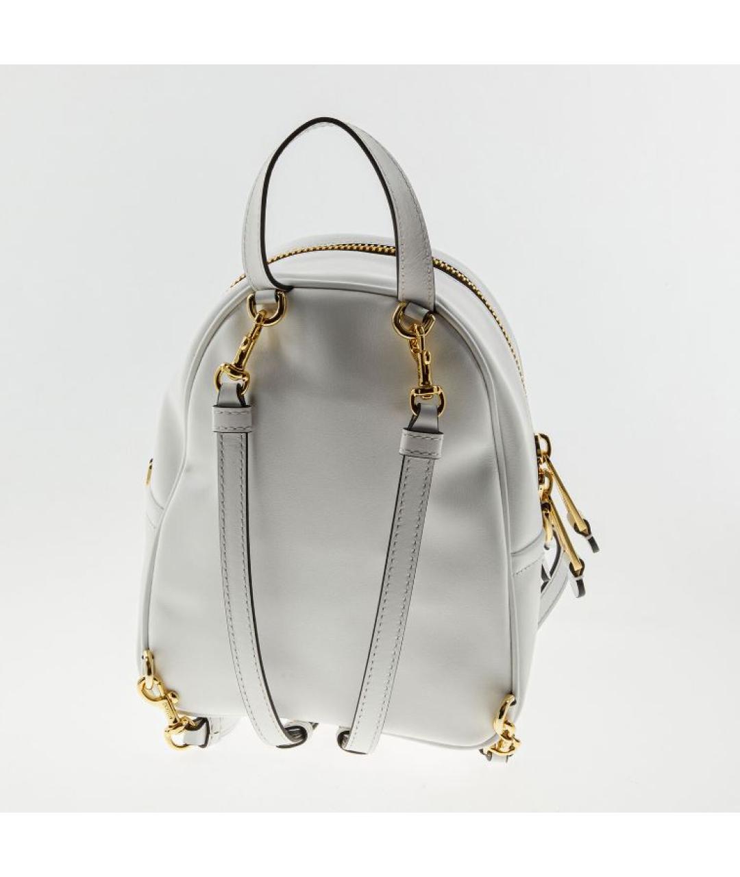 BOUTIQUE MOSCHINO Белый кожаный рюкзак, фото 7