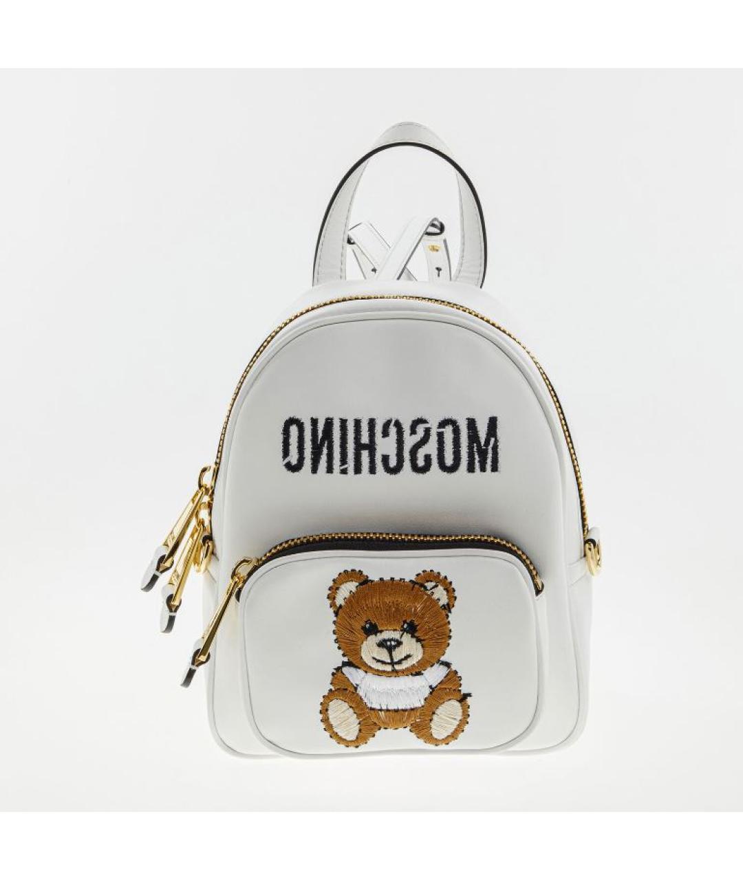 BOUTIQUE MOSCHINO Белый кожаный рюкзак, фото 6