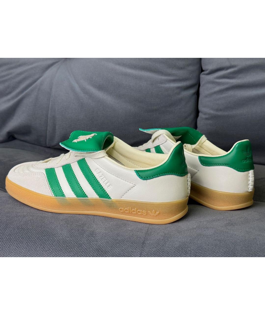 Adidas gazelle vintage white green gum online