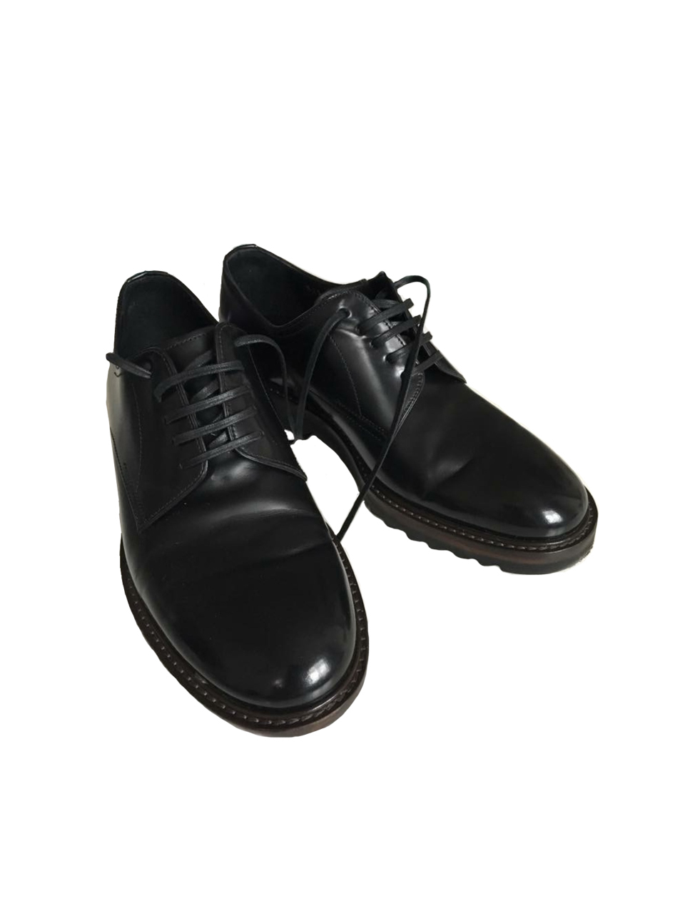 DOLCE&GABBANA Черные кожаные туфли, фото 1