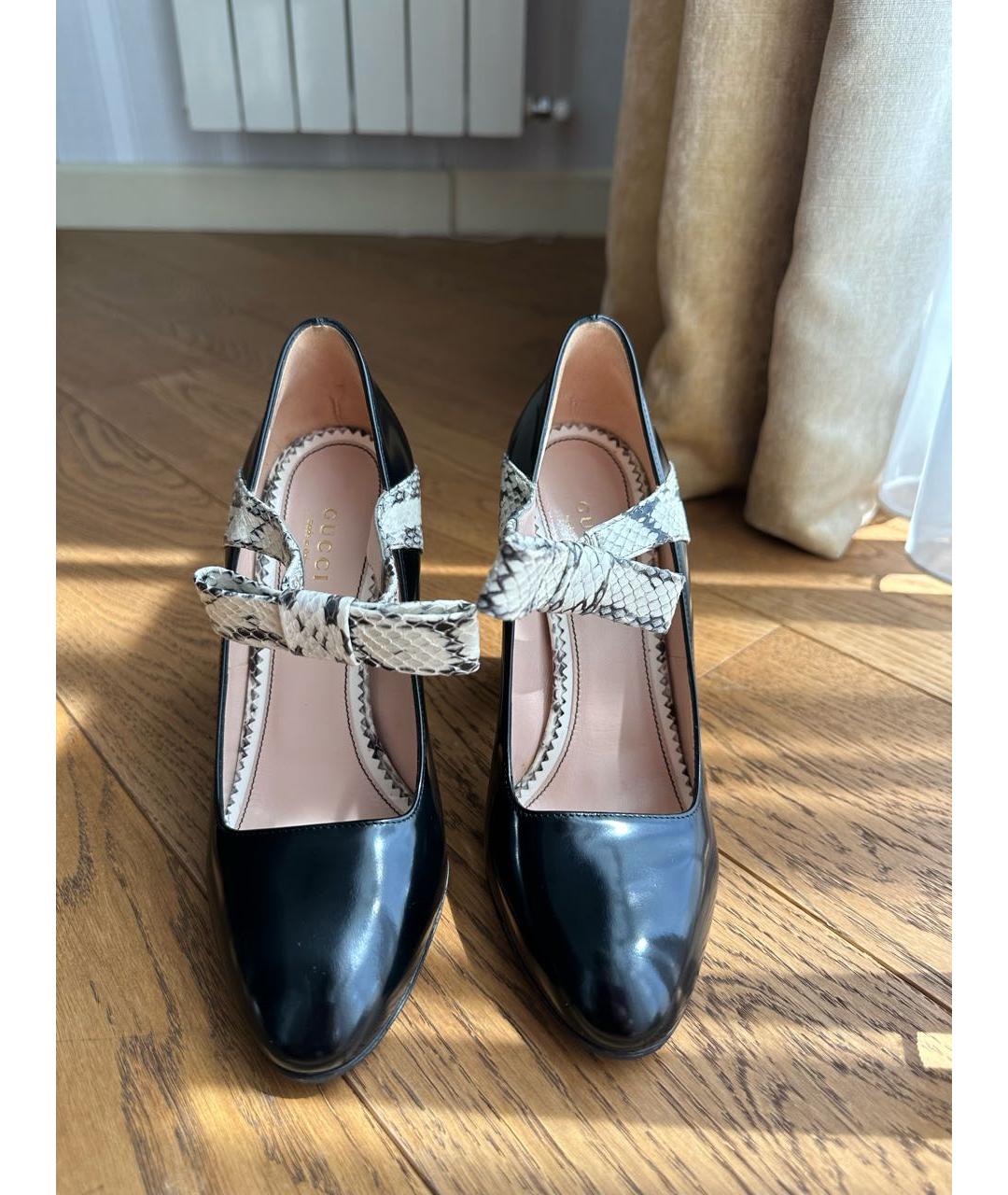 GUCCI Черные туфли из лакированной кожи, фото 2