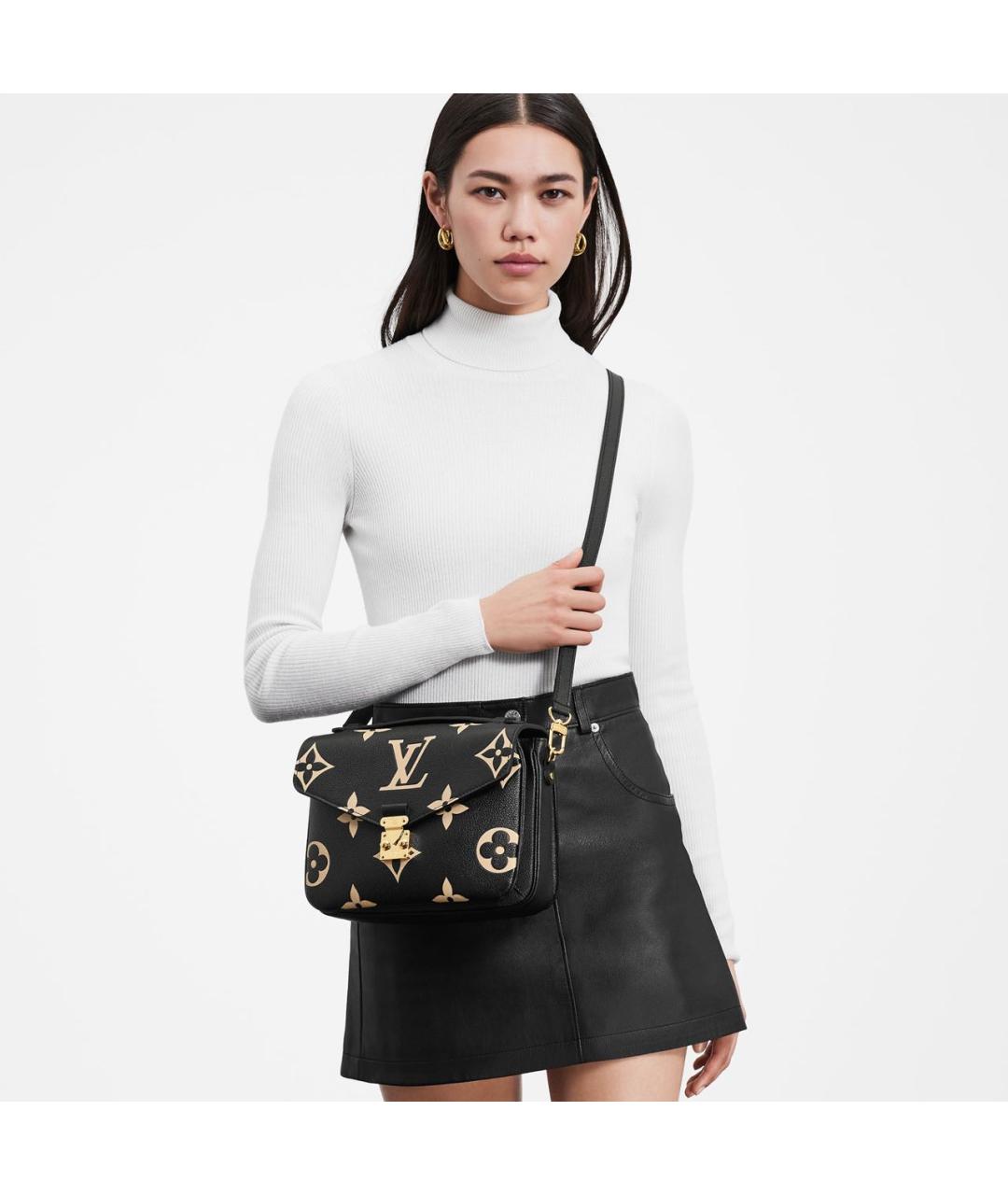 LOUIS VUITTON Черная кожаная сумка через плечо, фото 2