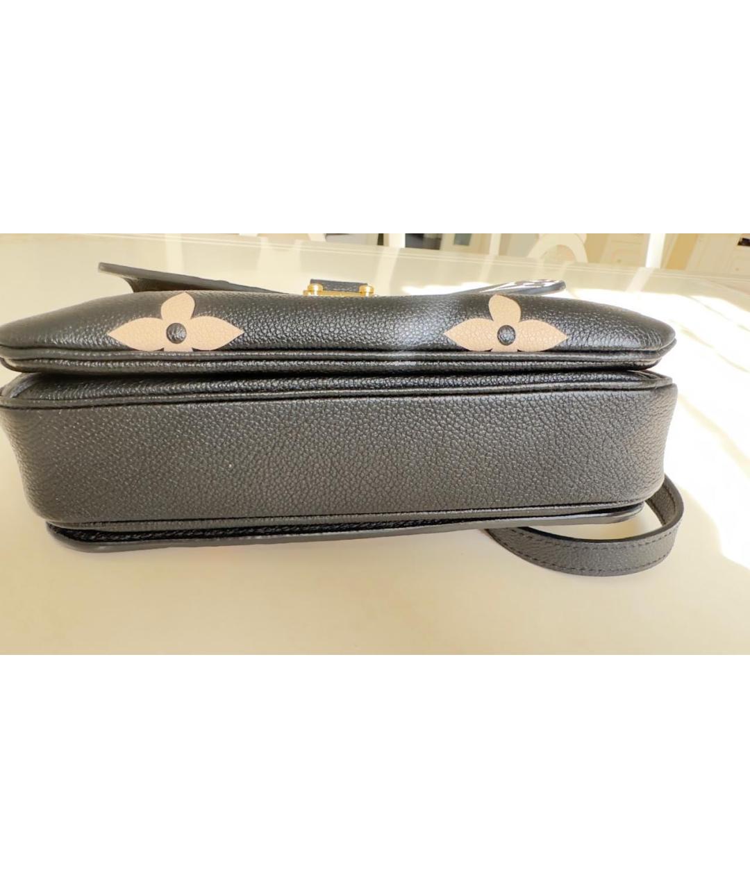 LOUIS VUITTON Черная кожаная сумка через плечо, фото 3
