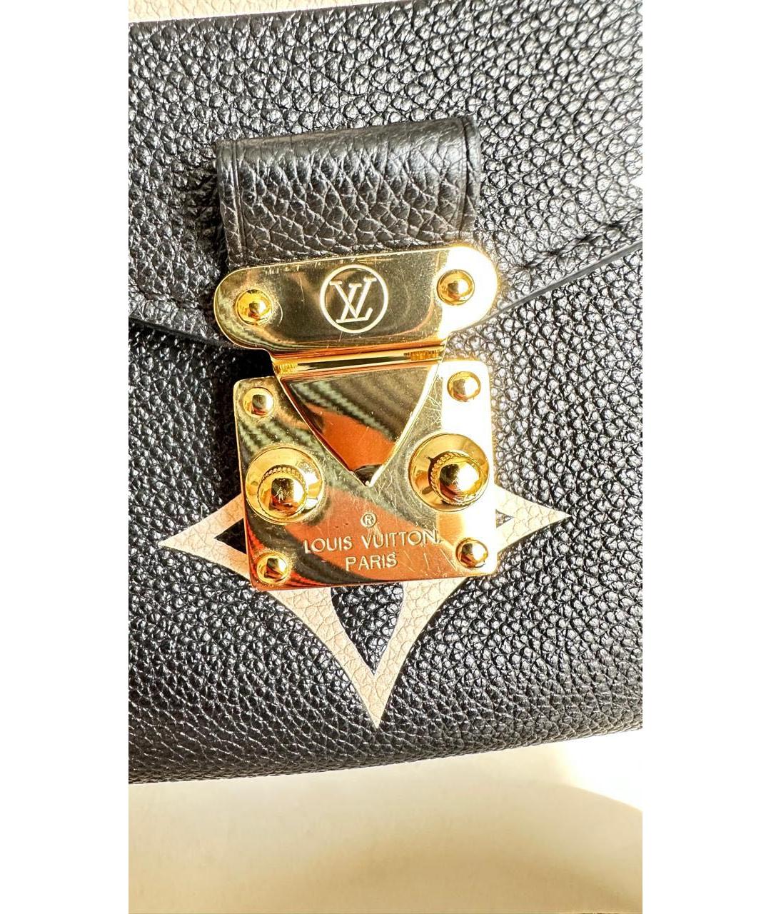 LOUIS VUITTON Черная кожаная сумка через плечо, фото 5