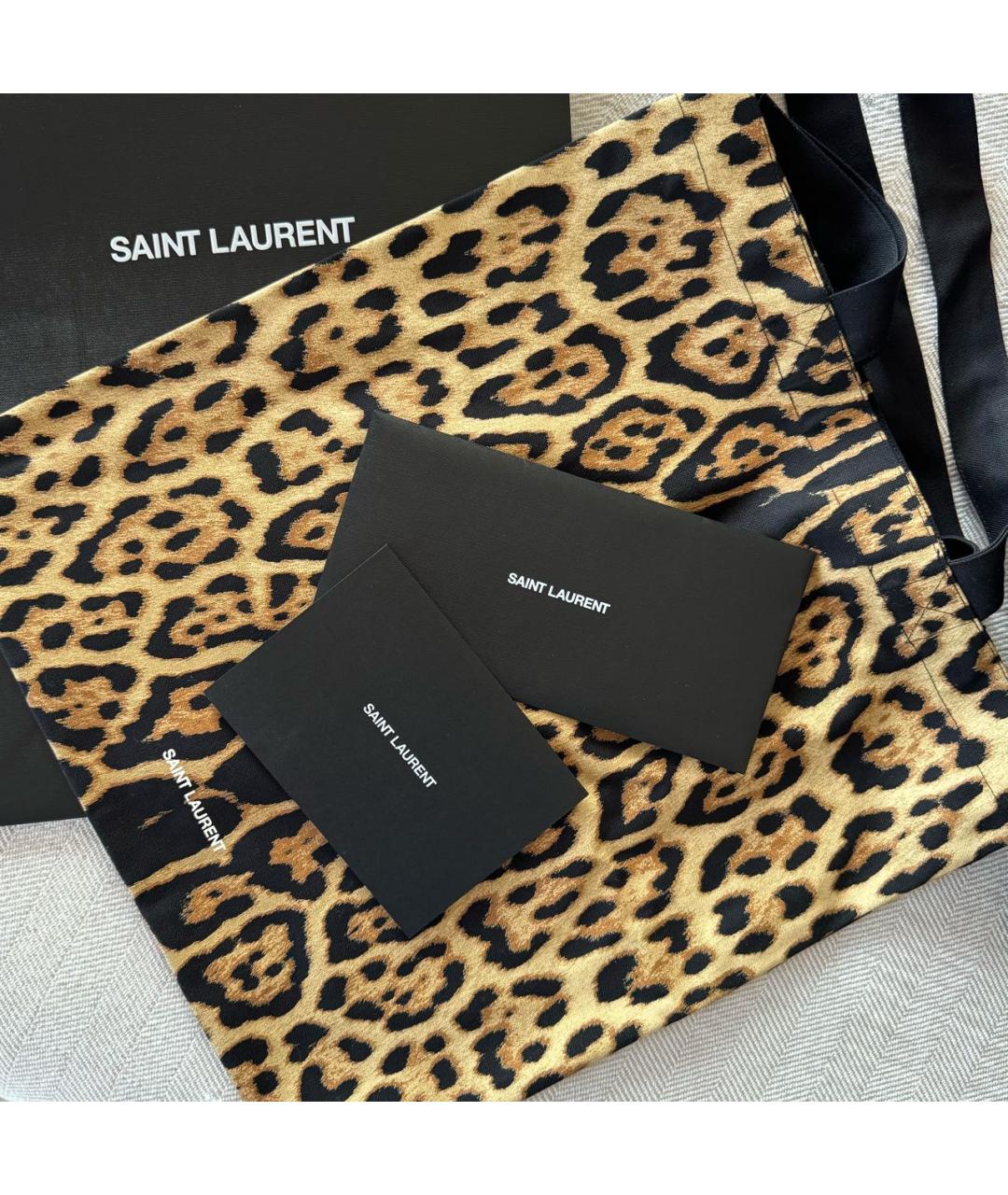 SAINT LAURENT Коричневая хлопковая сумка тоут, фото 4