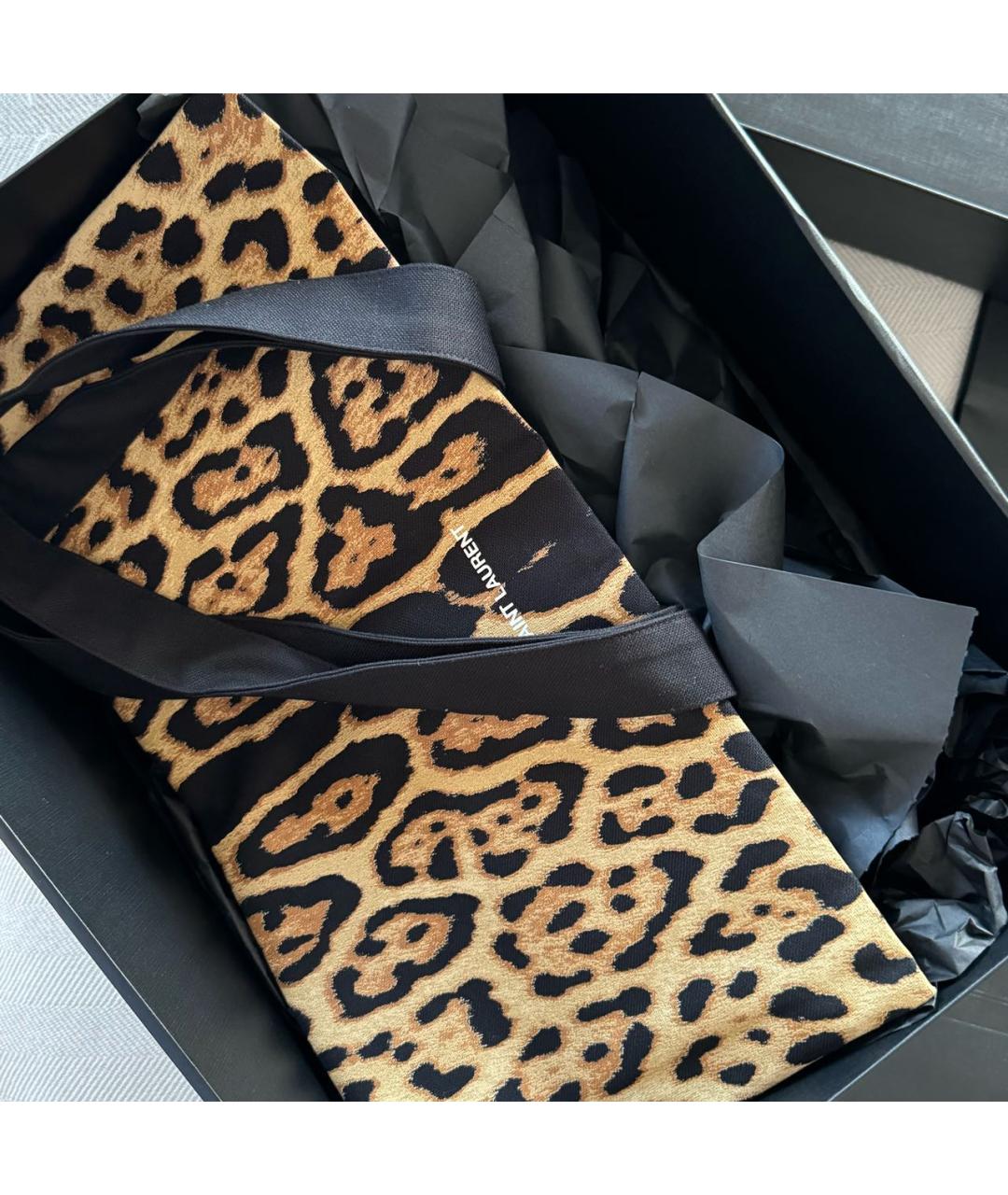 SAINT LAURENT Коричневая хлопковая сумка тоут, фото 3