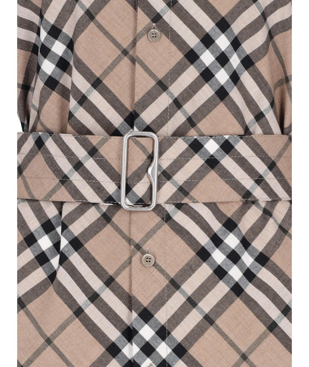 BURBERRY Коричневое полиэстеровое платье, фото 4