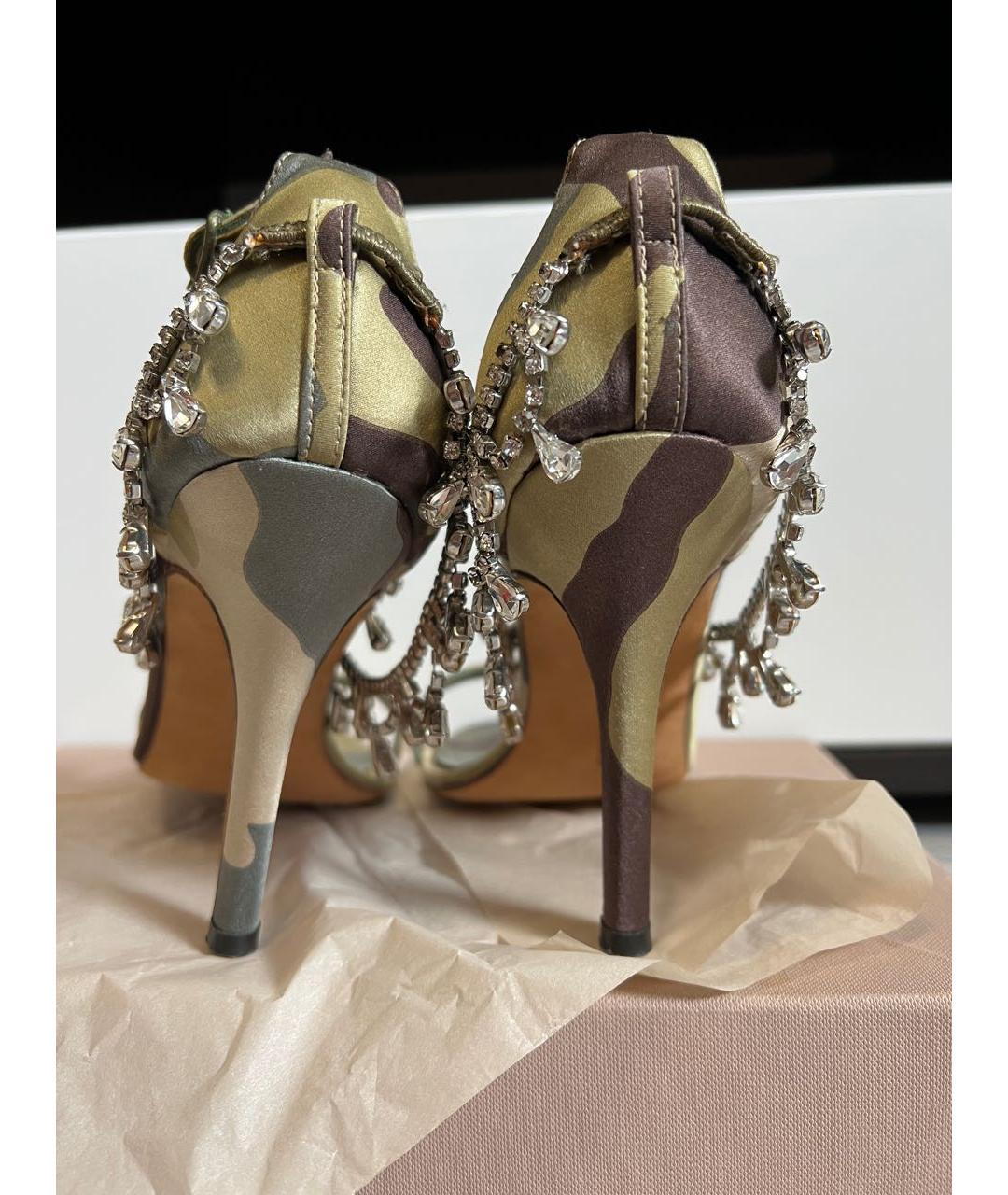 MANOLO BLAHNIK Хаки босоножки, фото 4