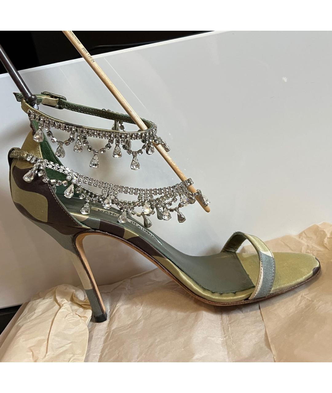 MANOLO BLAHNIK Хаки босоножки, фото 8