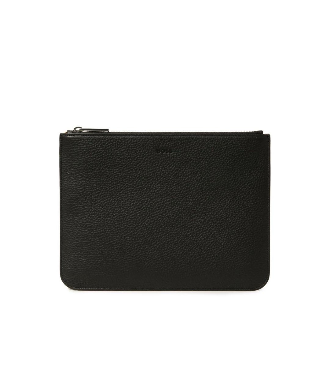HUGO BOSS Черная кожаная барсетка, фото 1