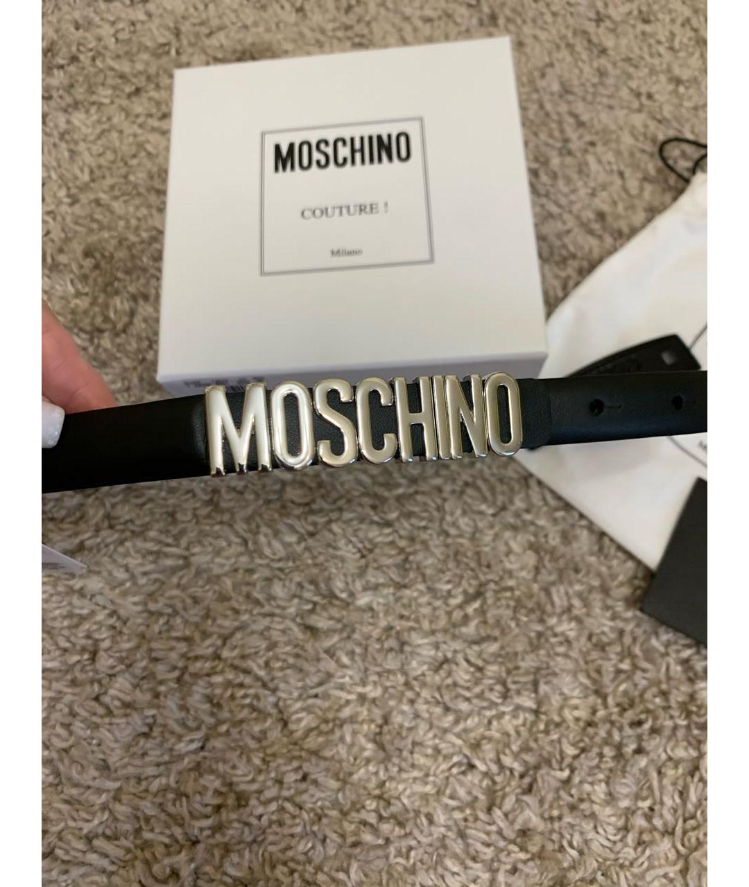 MOSCHINO Черный кожаный ремень, фото 2