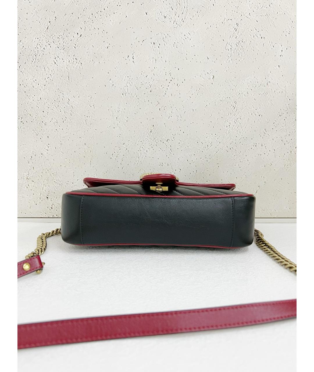 GUCCI Черная кожаная сумка через плечо, фото 5