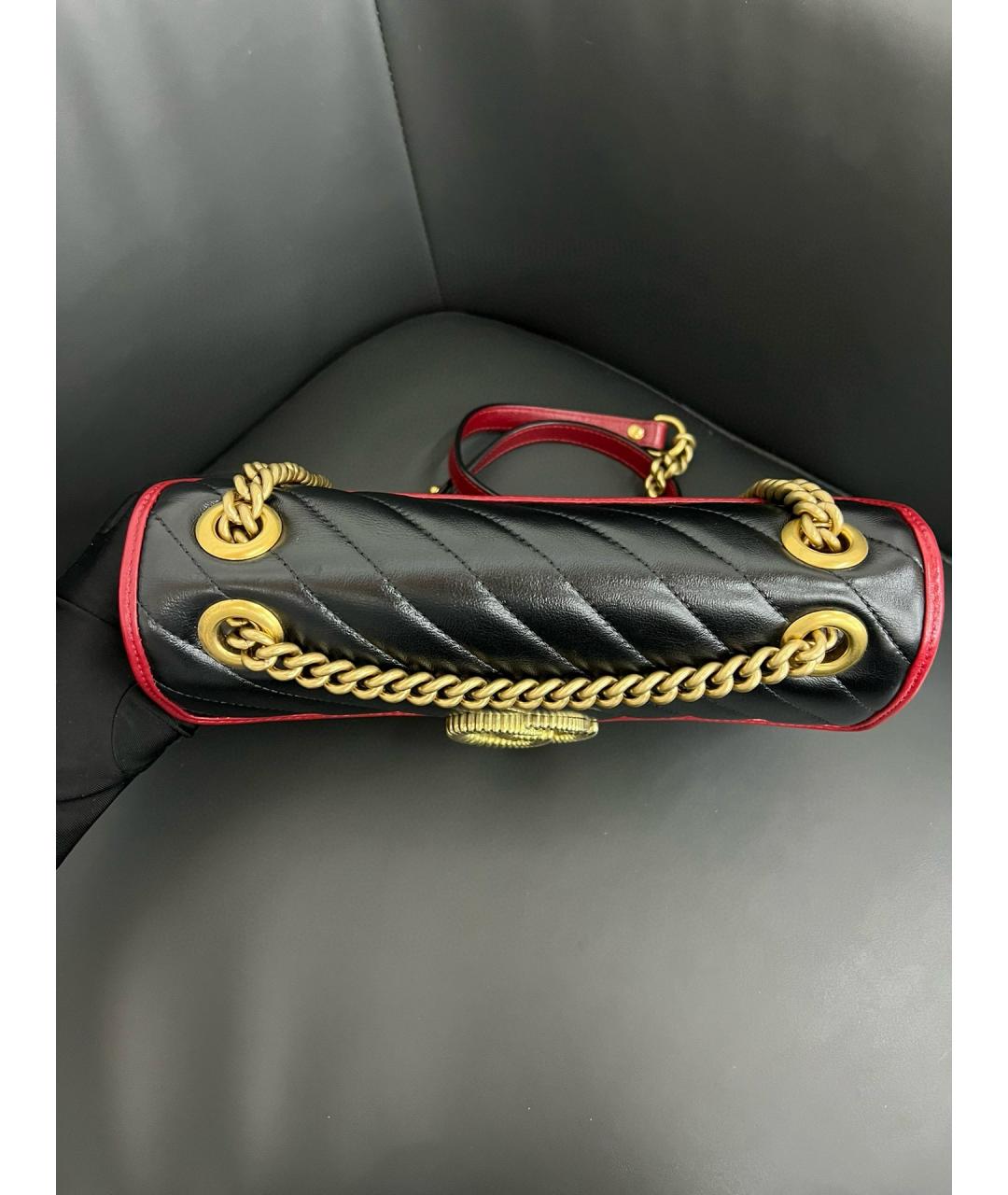 GUCCI Черная кожаная сумка через плечо, фото 6