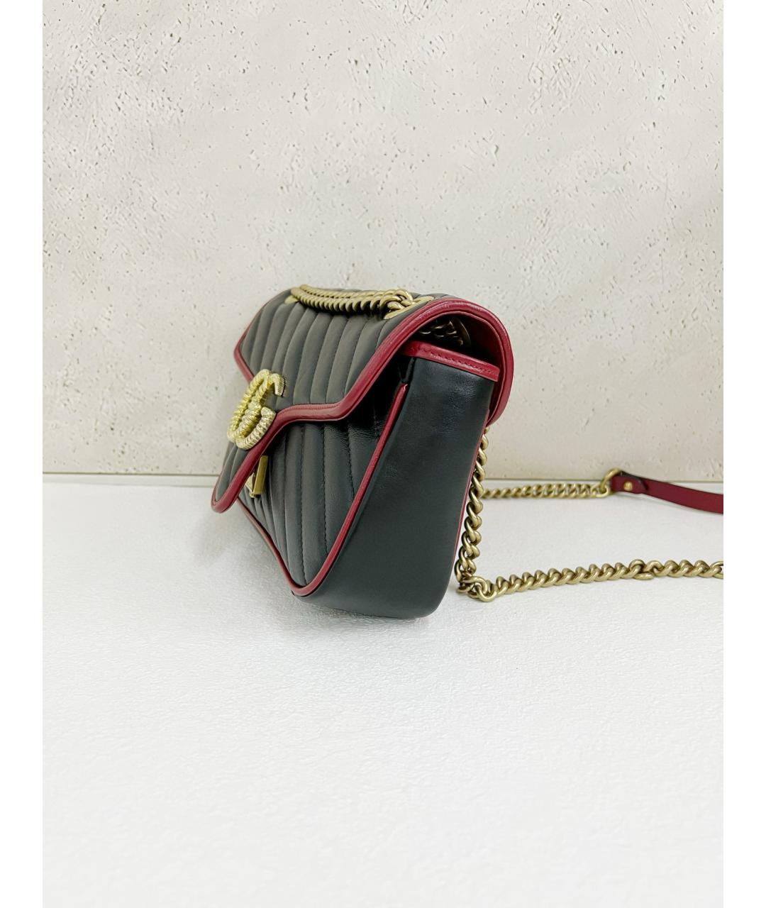 GUCCI Черная кожаная сумка через плечо, фото 4