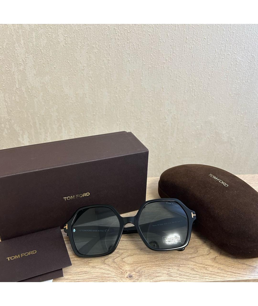 TOM FORD Черные пластиковые солнцезащитные очки, фото 4