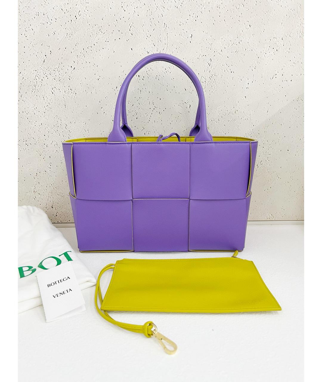 BOTTEGA VENETA Фиолетовая кожаная сумка тоут, фото 9