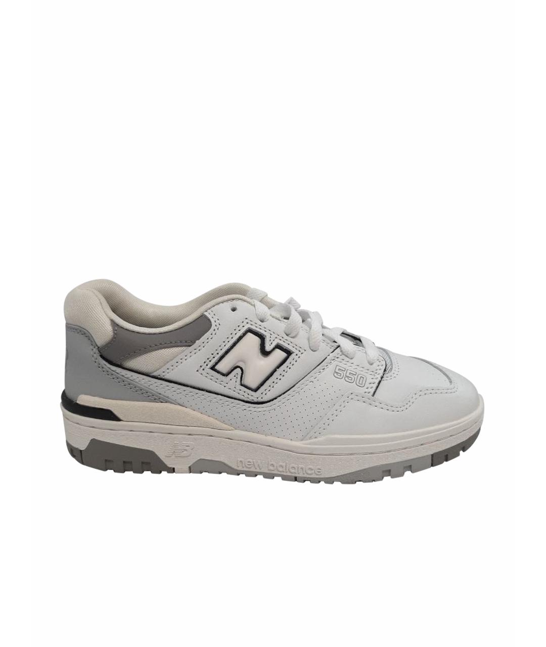 NEW BALANCE Белые кожаные низкие кроссовки / кеды, фото 1