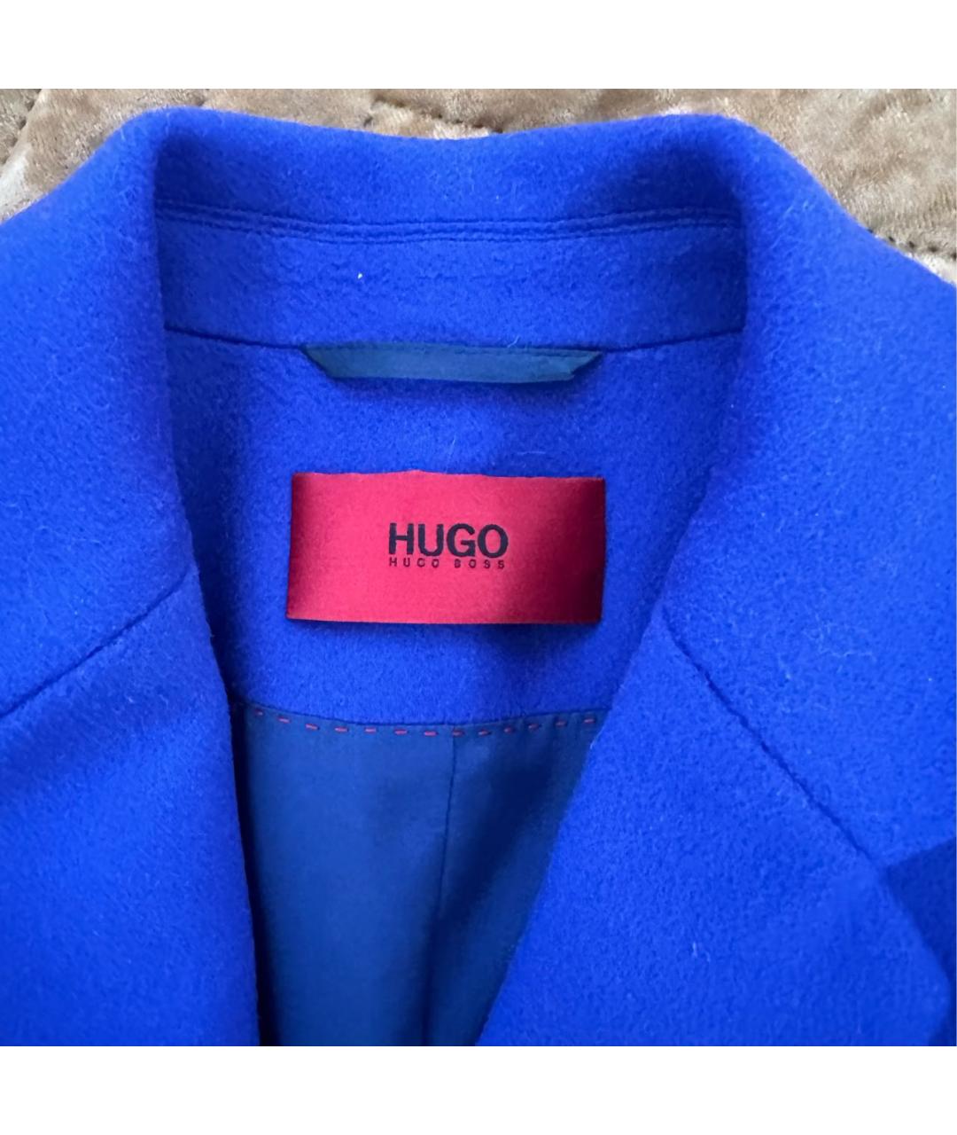 HUGO BOSS Синее шерстяное пальто, фото 3