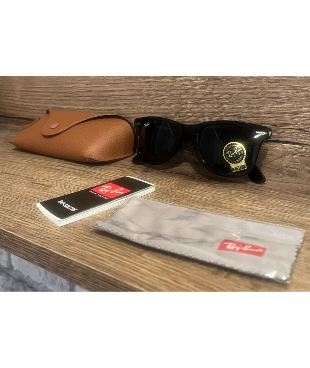 RAY BAN Черные солнцезащитные очки, фото 4