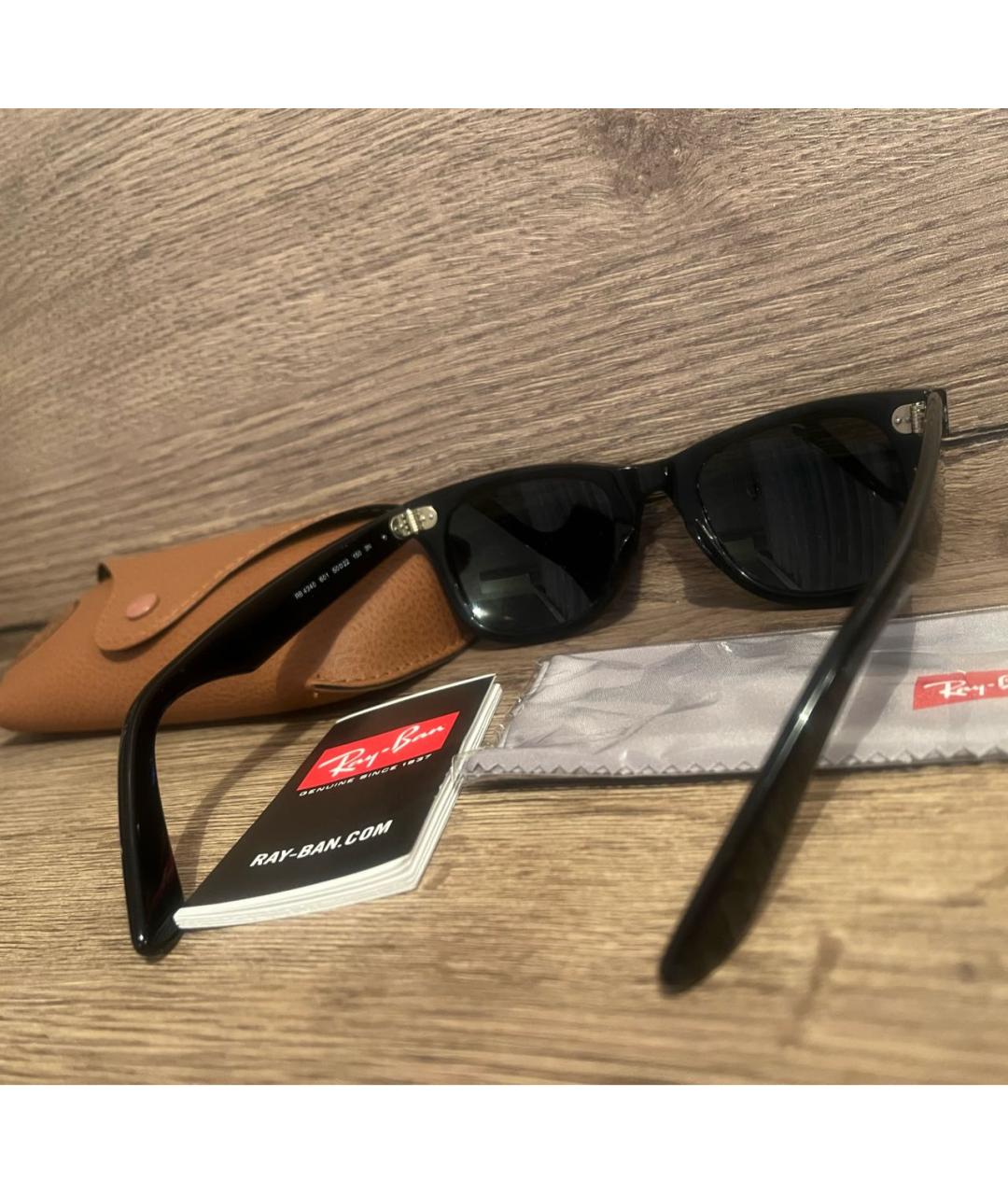 RAY BAN Черные солнцезащитные очки, фото 6