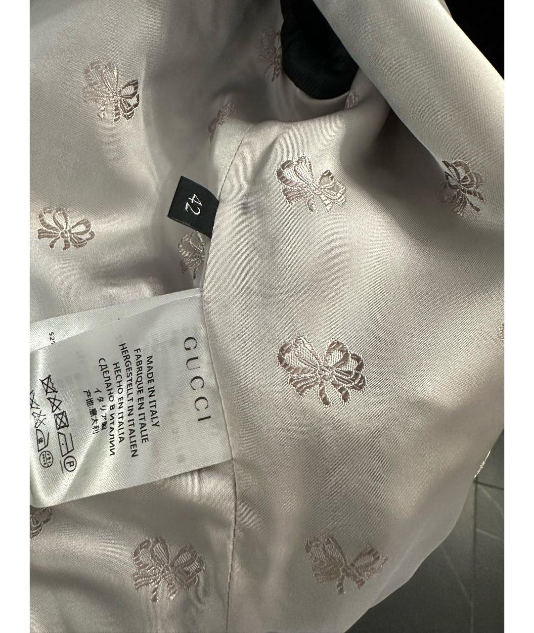 GUCCI Черный твидовый жакет/пиджак, фото 5