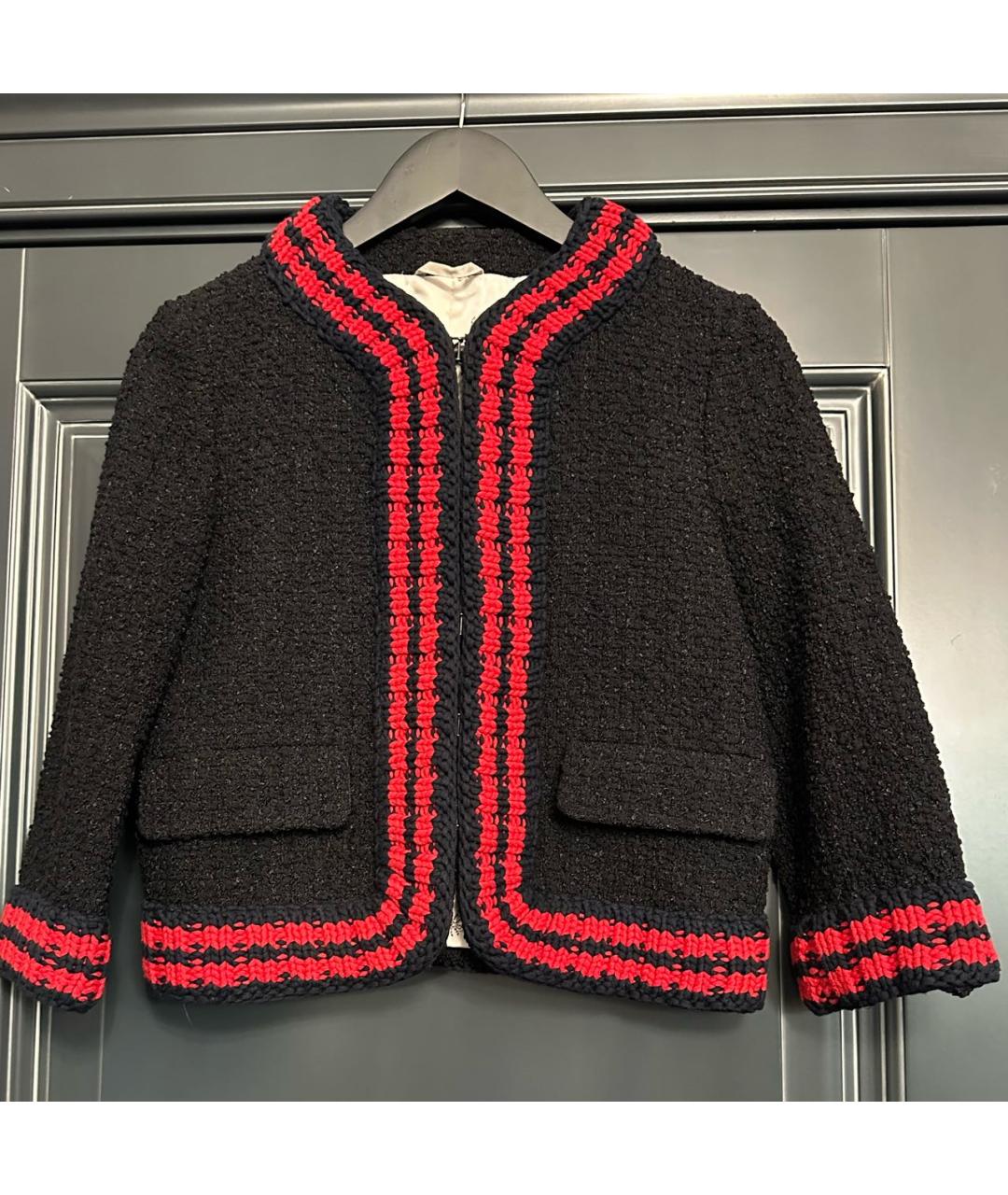 GUCCI Черный твидовый жакет/пиджак, фото 6