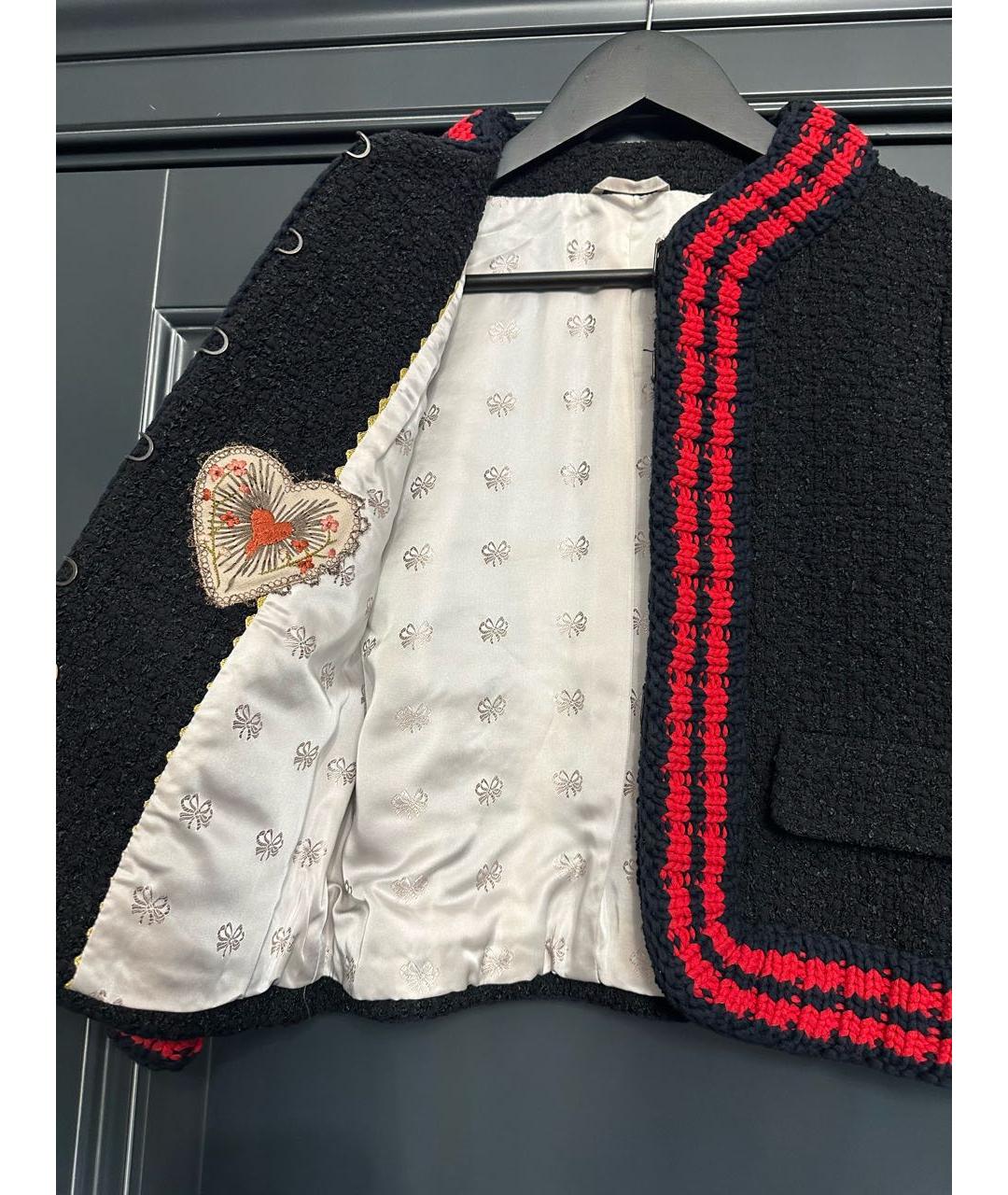 GUCCI Черный твидовый жакет/пиджак, фото 3