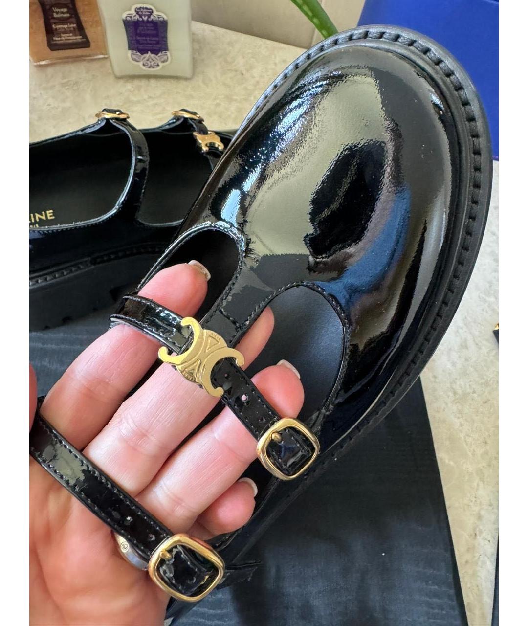 CELINE Черные ботинки из лакированной кожи, фото 3