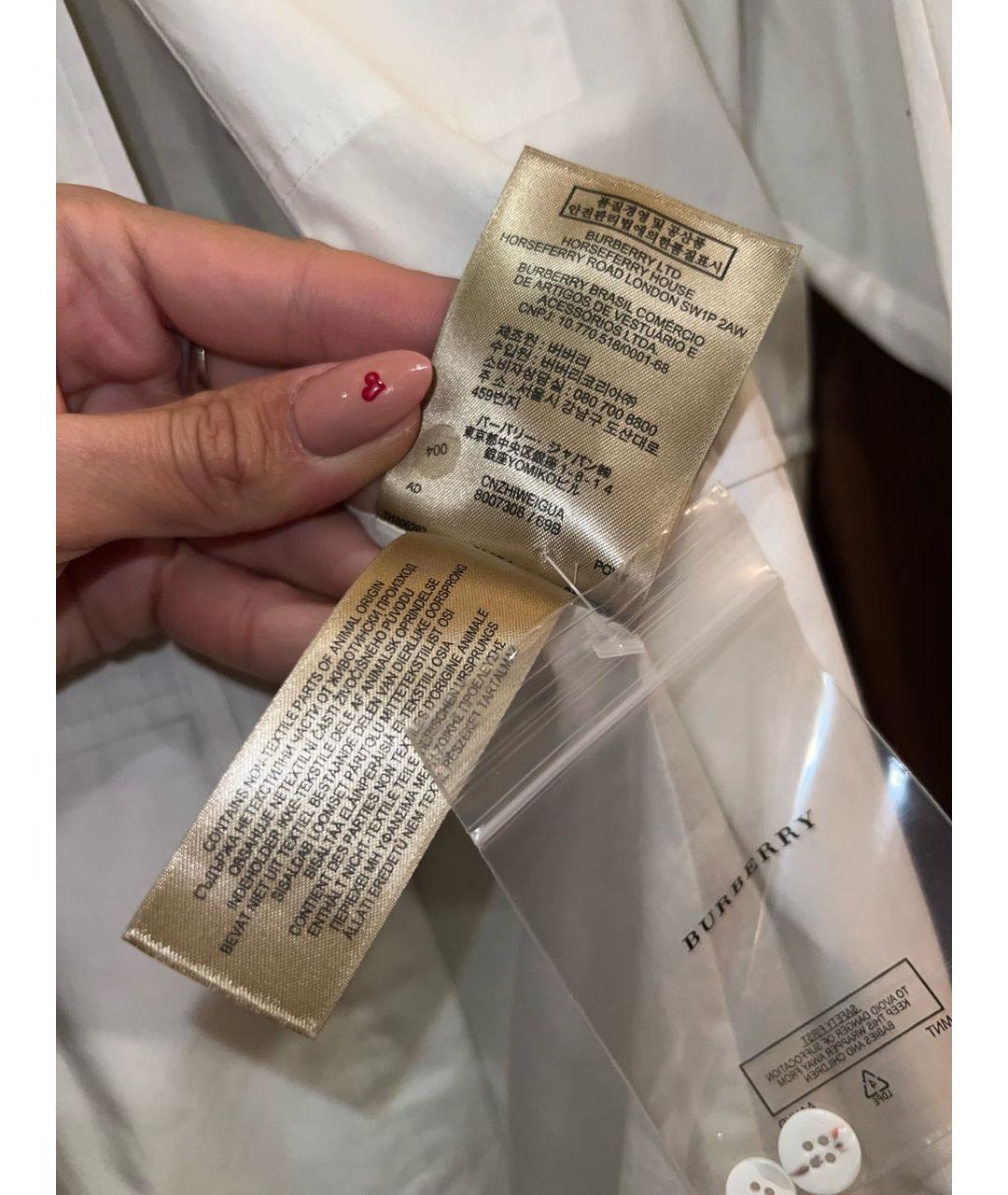 BURBERRY Белое хлопковое повседневное платье, фото 6