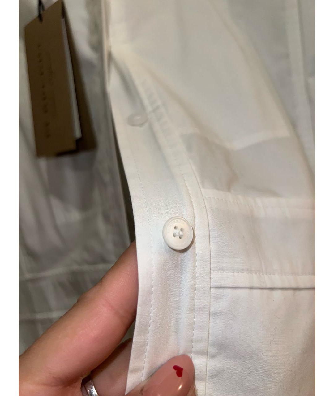 BURBERRY Белое хлопковое повседневное платье, фото 4