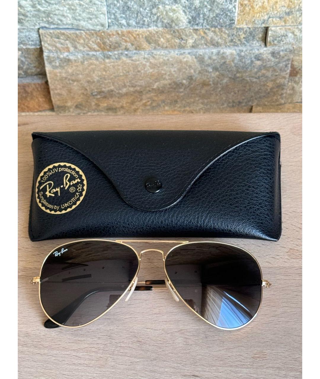 RAY BAN Черные металлические солнцезащитные очки, фото 4