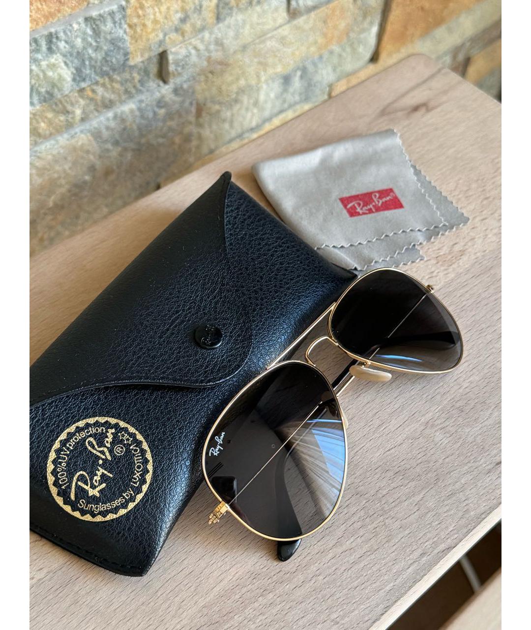 RAY BAN Черные металлические солнцезащитные очки, фото 7