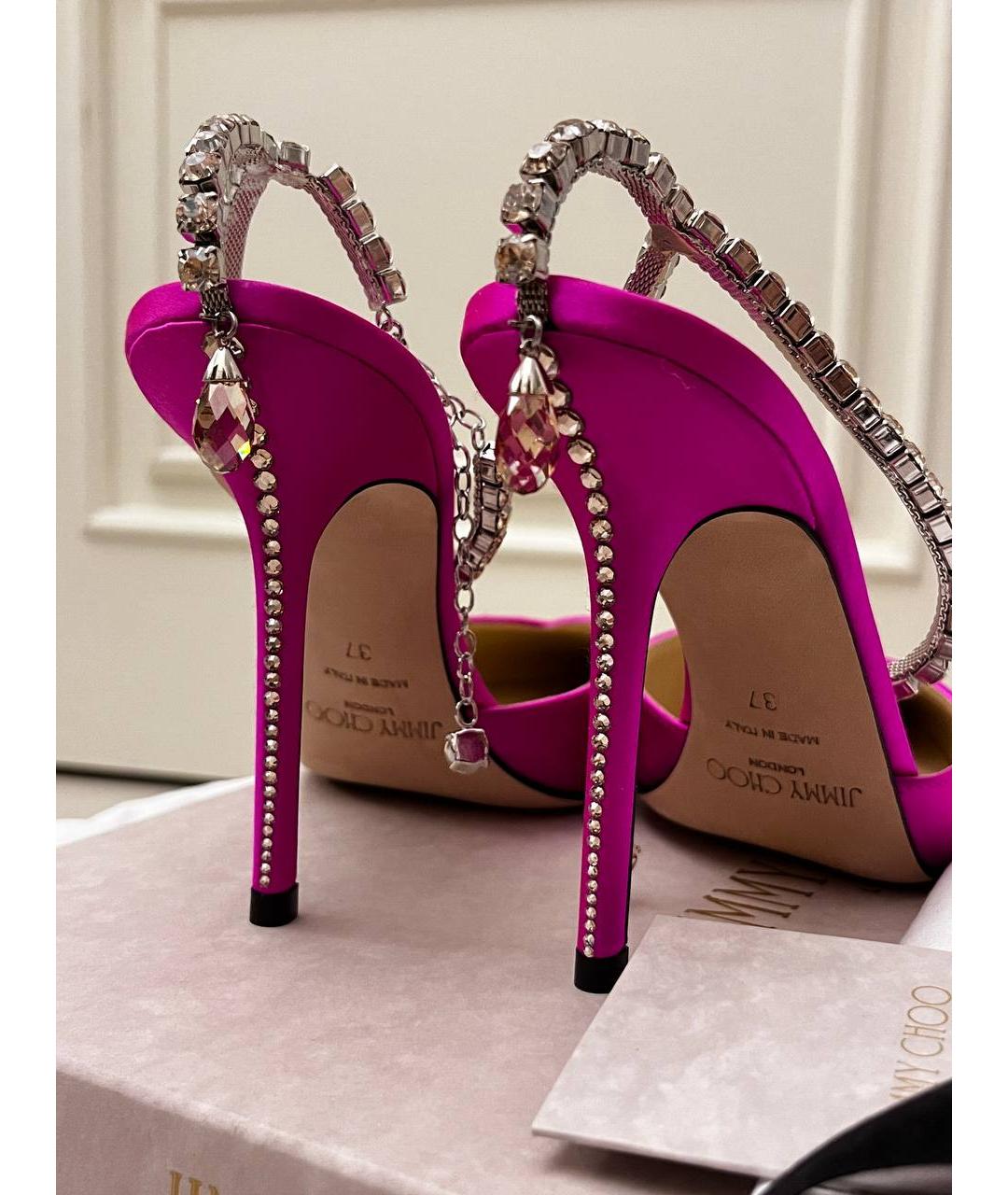 JIMMY CHOO Розовые текстильные туфли, фото 5