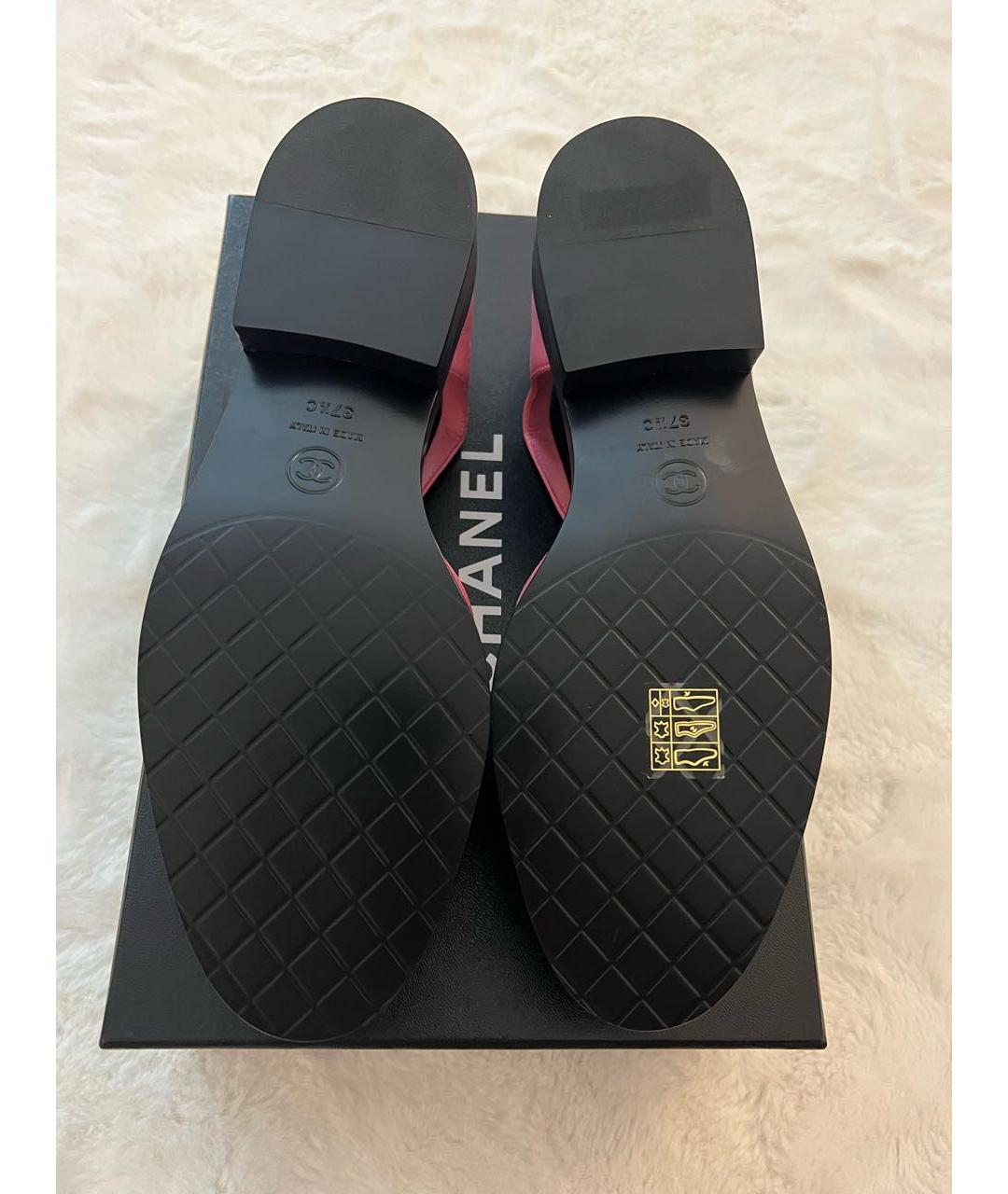 CHANEL Розовые кожаные туфли, фото 8
