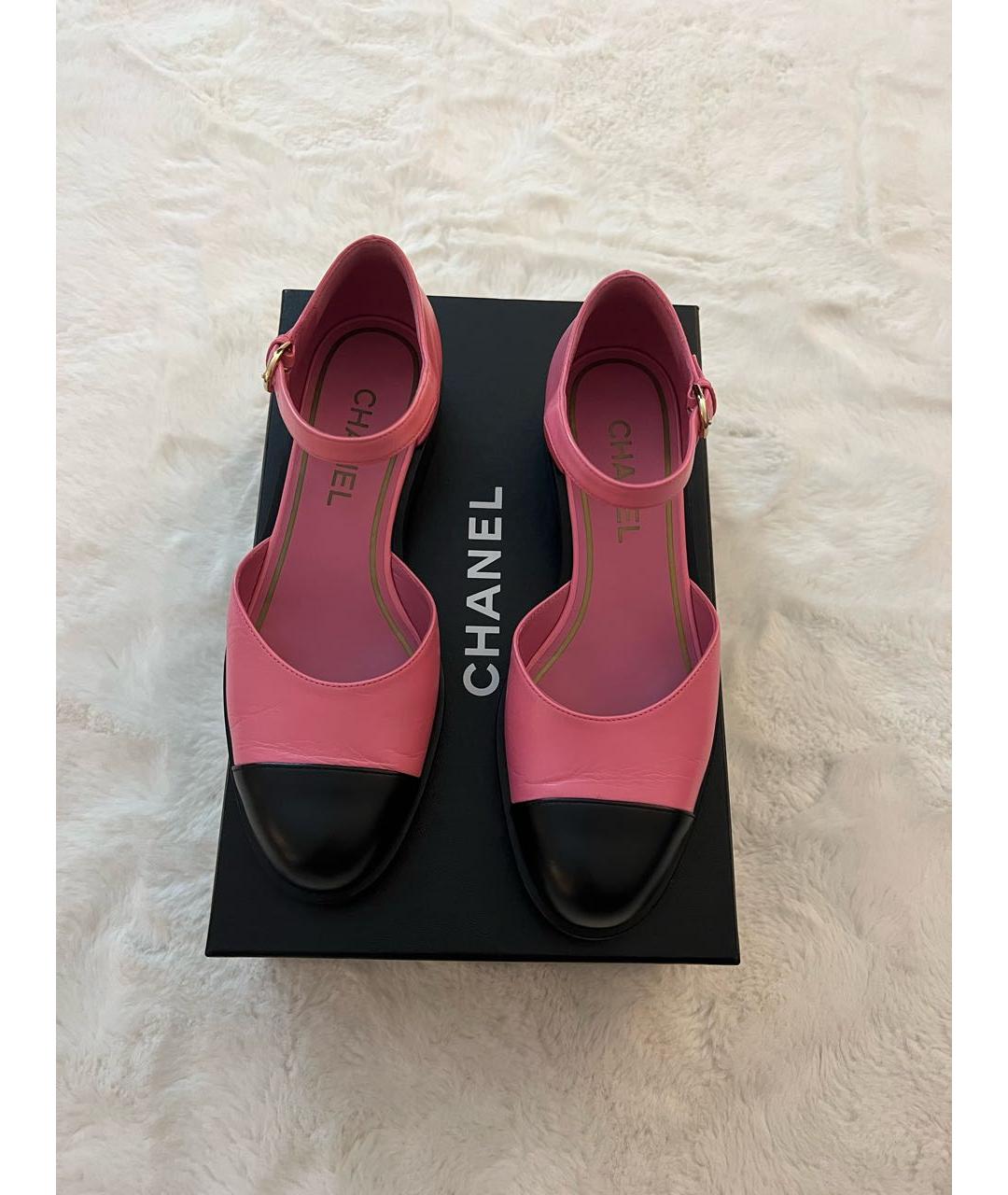 CHANEL Розовые кожаные туфли, фото 6
