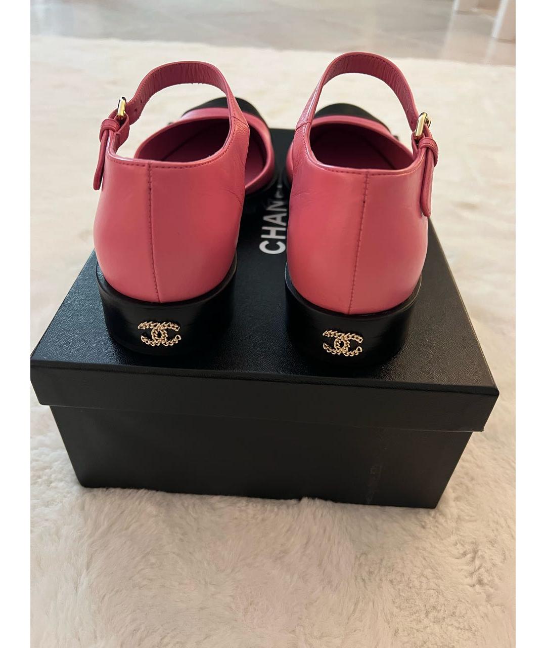 CHANEL Розовые кожаные туфли, фото 7