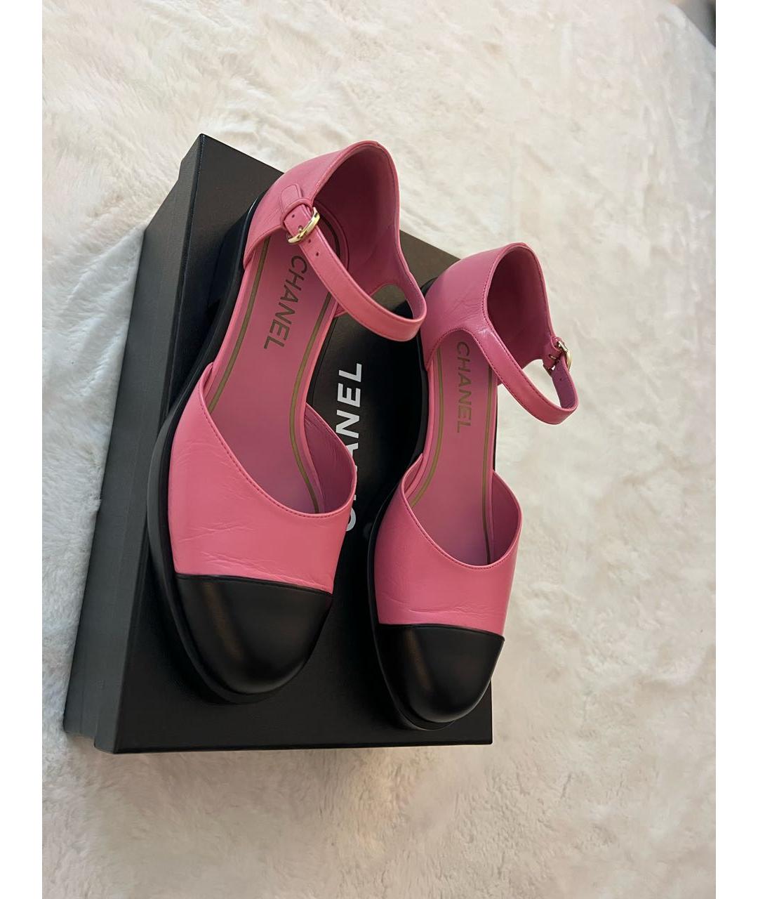 CHANEL Розовые кожаные туфли, фото 2