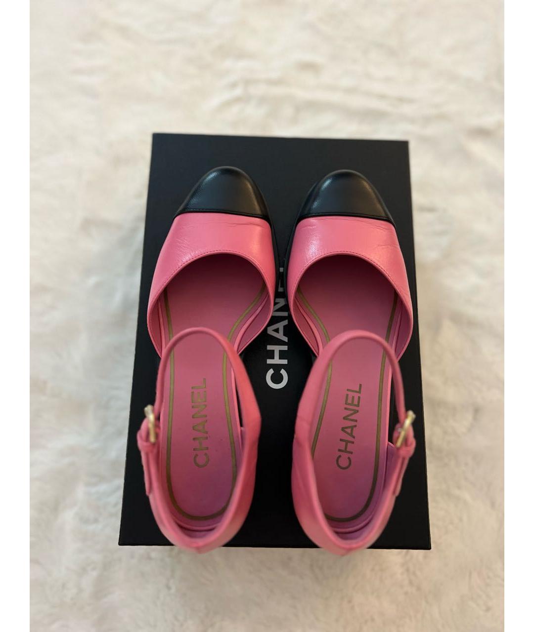 CHANEL Розовые кожаные туфли, фото 4