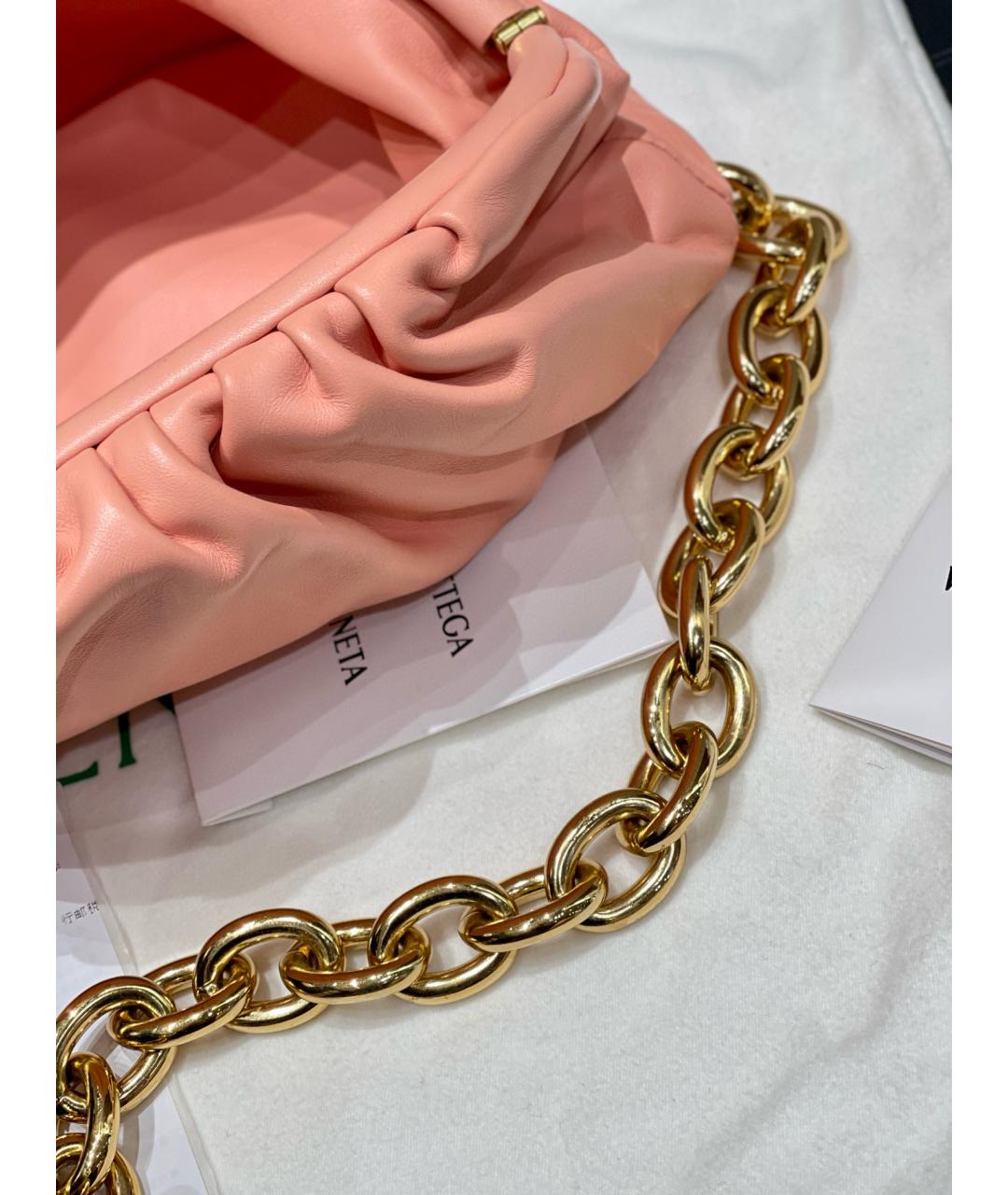 BOTTEGA VENETA Розовая кожаная сумка через плечо, фото 5