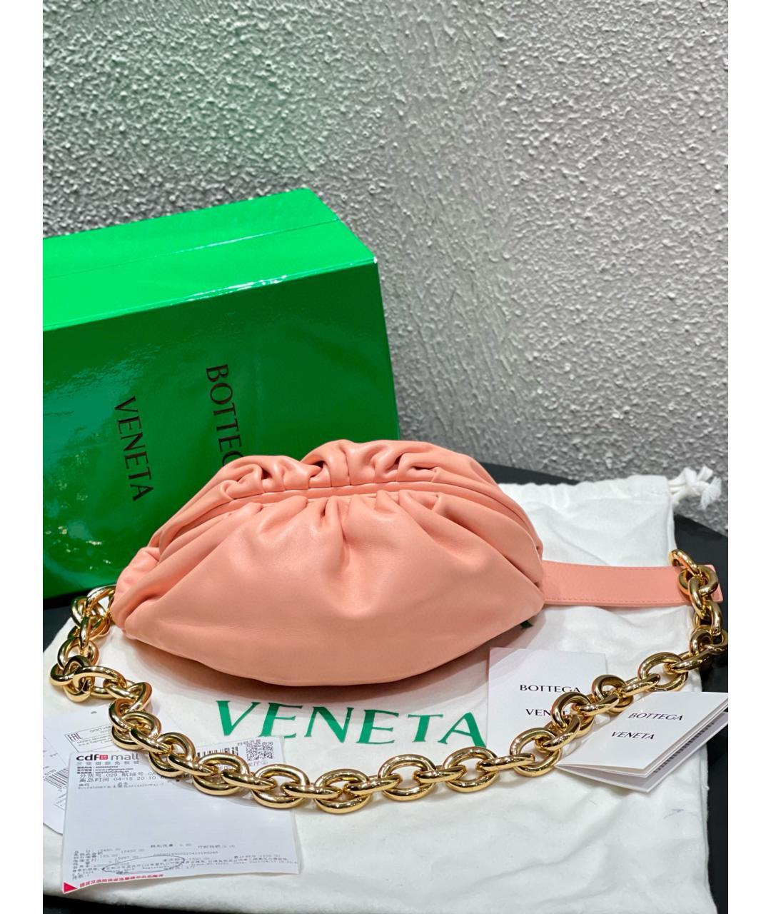 BOTTEGA VENETA Розовая кожаная сумка через плечо, фото 8