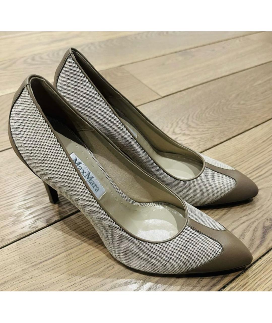 MAX MARA Бежевые кожаные туфли, фото 2