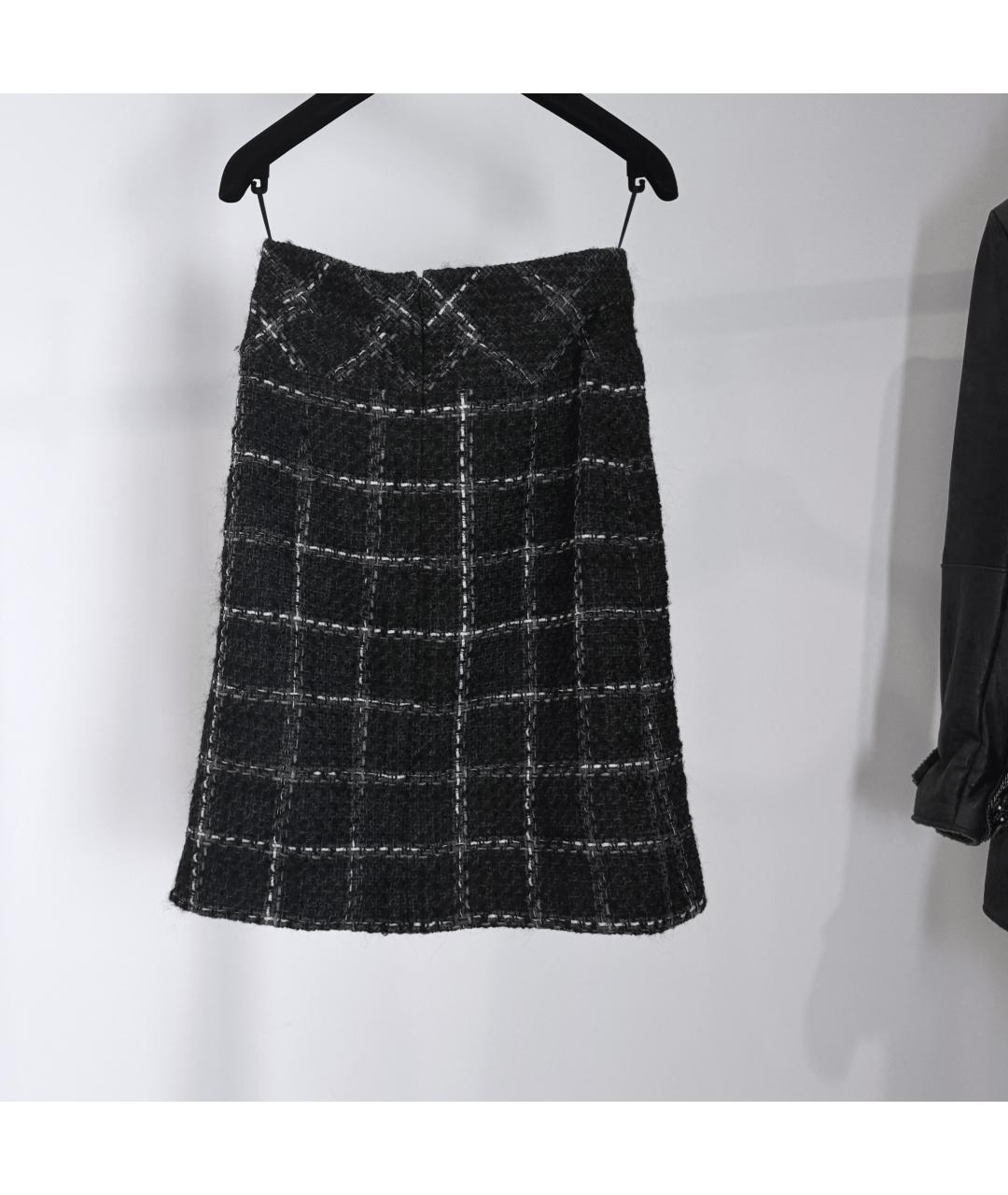 CHANEL Черная твидовая юбка миди, фото 5
