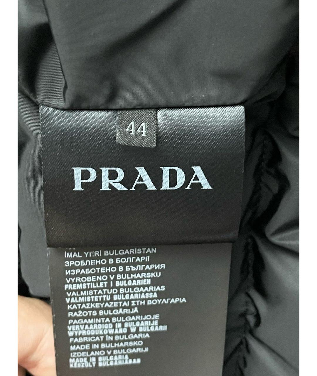 PRADA Темно-синяя полиэстеровая куртка, фото 6