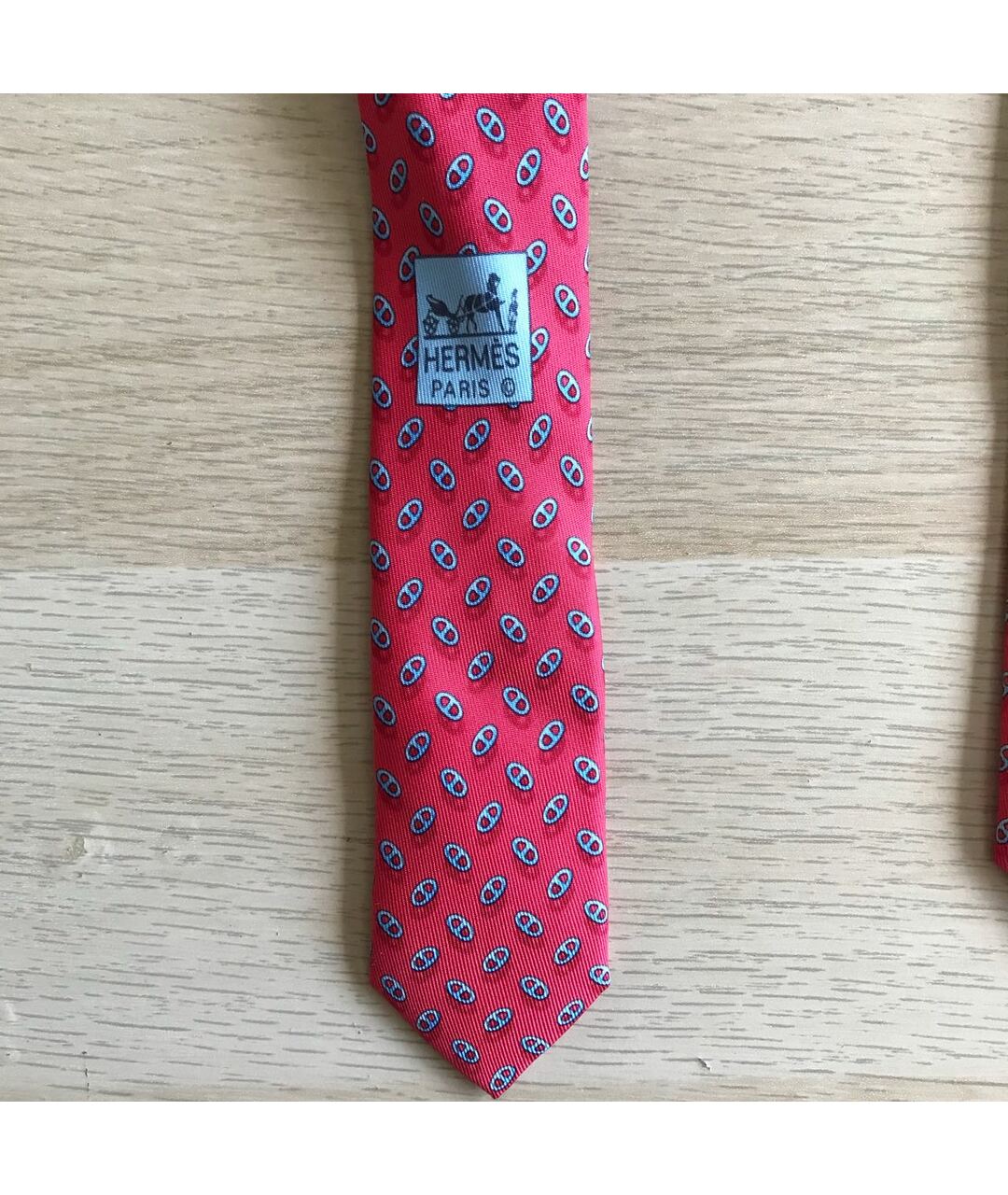 HERMES PRE-OWNED Красный шелковый галстук, фото 4